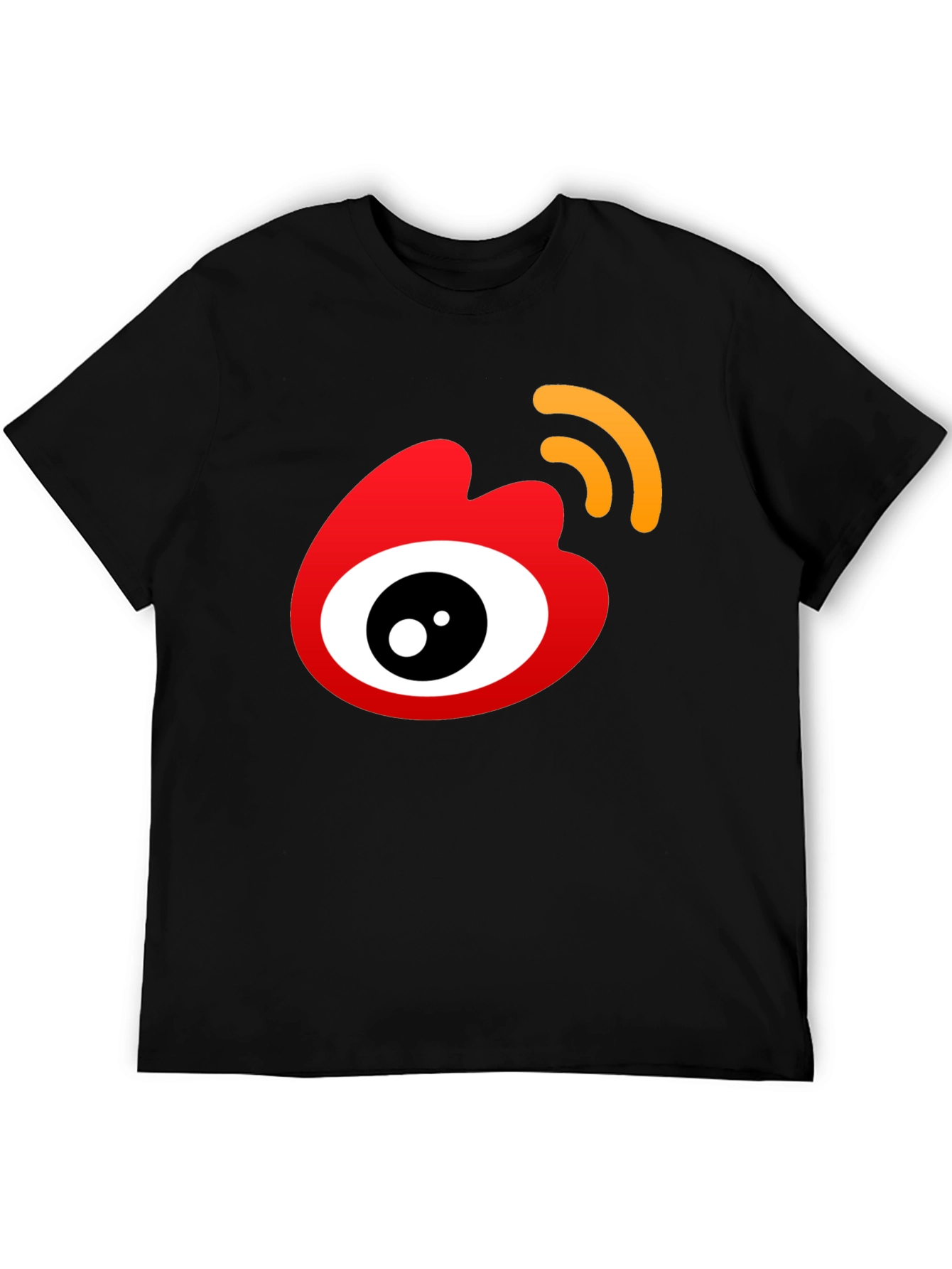 Trendy Black T-Shirt with Eye Logo