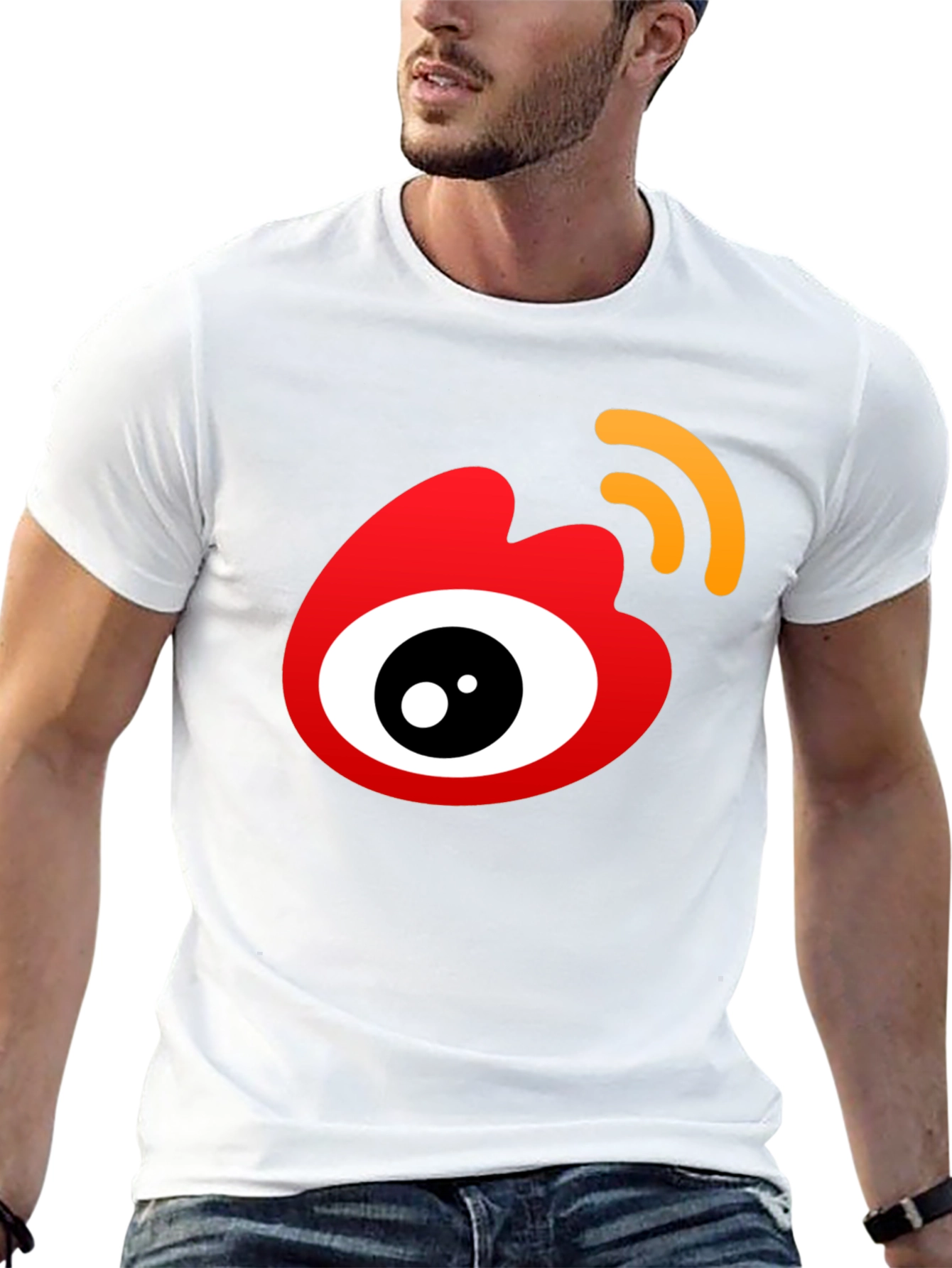 Trendy Black T-Shirt with Eye Logo