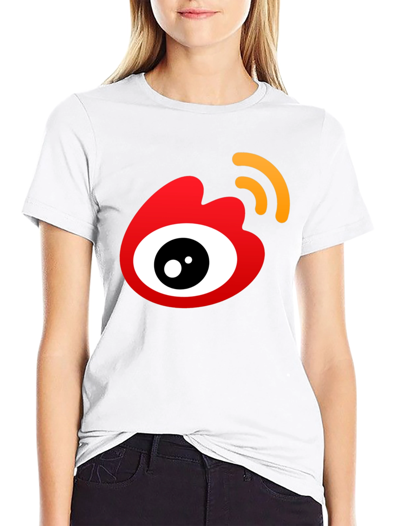 Trendy Black T-Shirt with Eye Logo