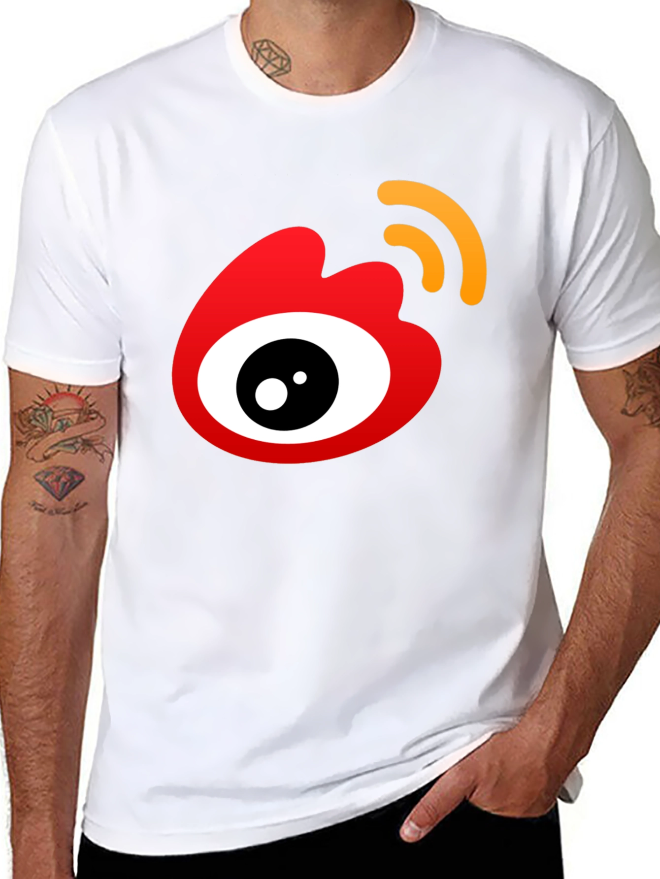 Trendy Black T-Shirt with Eye Logo