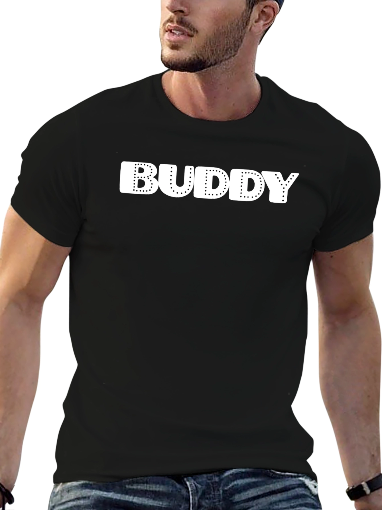 Buddy Tee - Classic Black Cotton Crew Neck