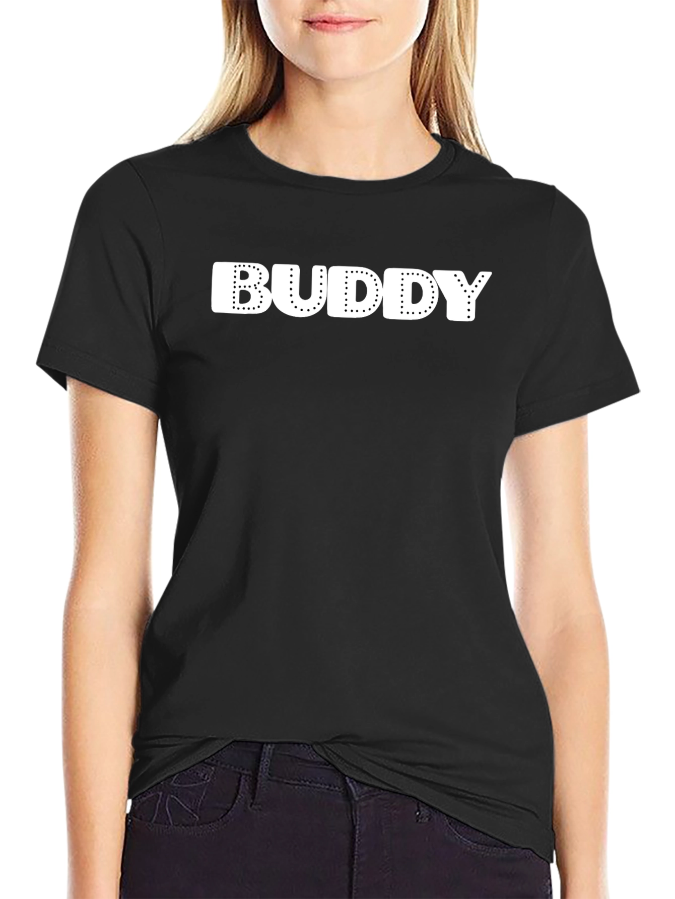 Buddy Tee - Classic Black Cotton Crew Neck