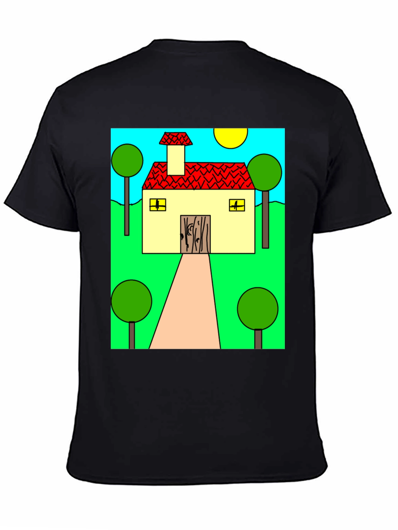 Whimsical Cartoon House Graphic Tee
