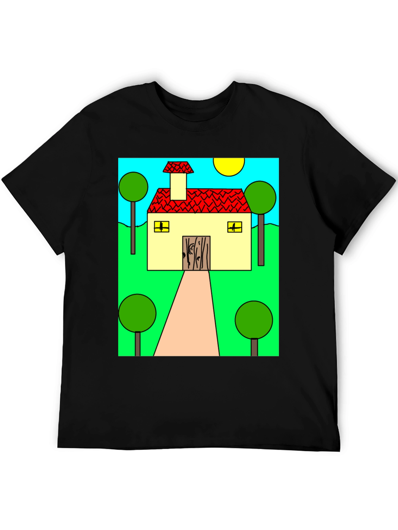 Whimsical Cartoon House Graphic Tee