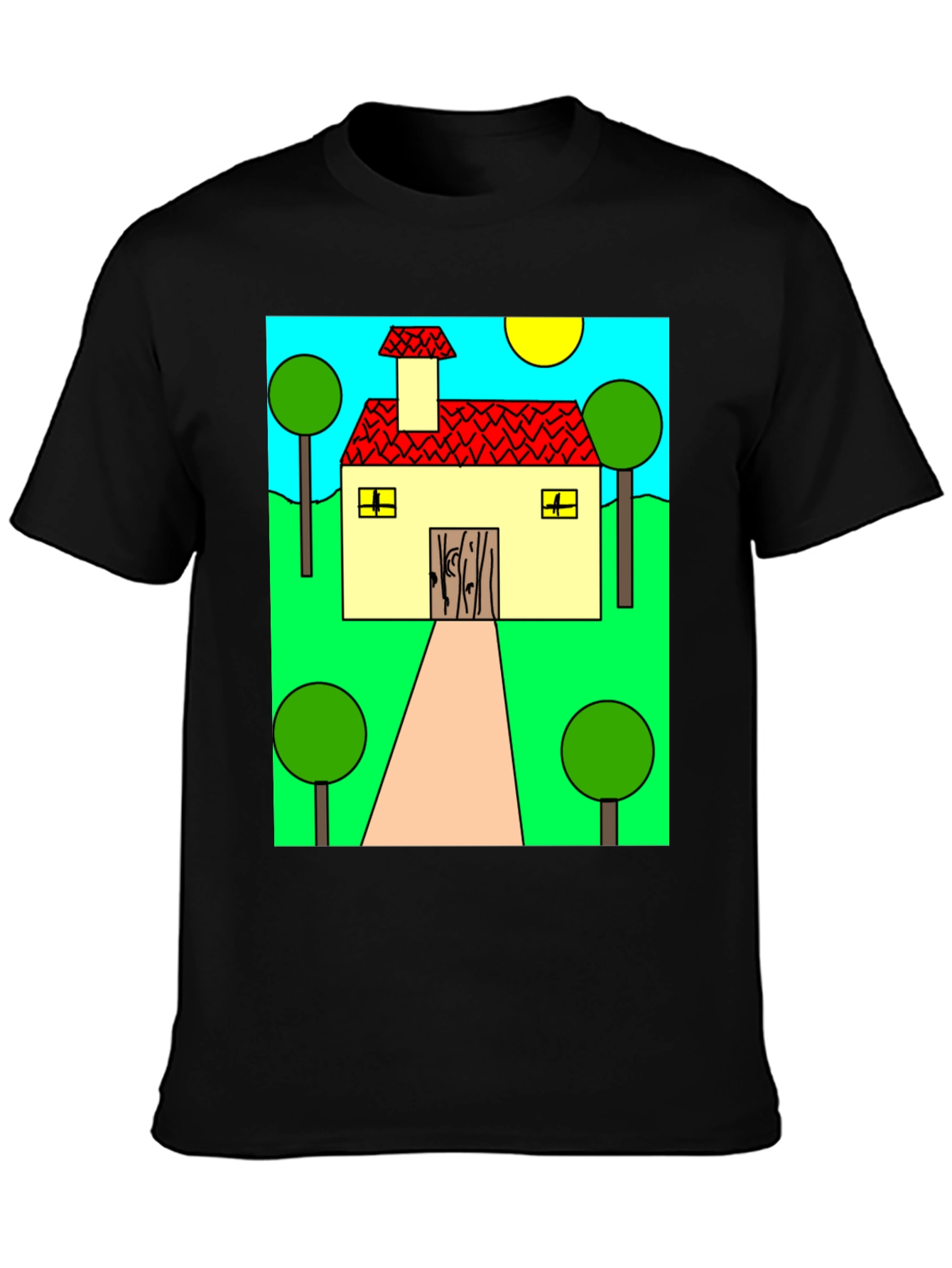 Whimsical Cartoon House Graphic Tee