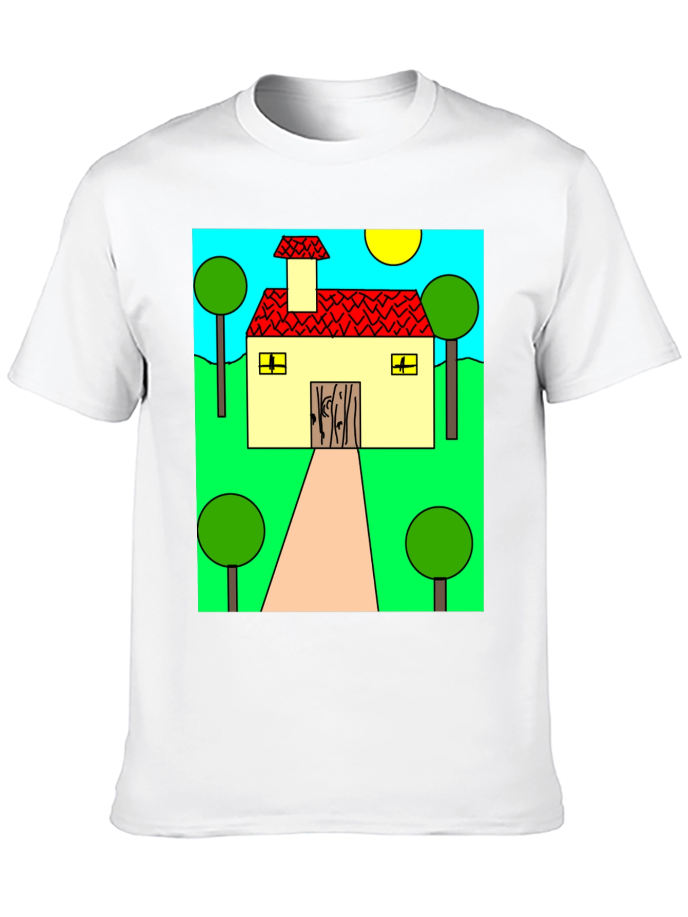 Whimsical Cartoon House Graphic Tee