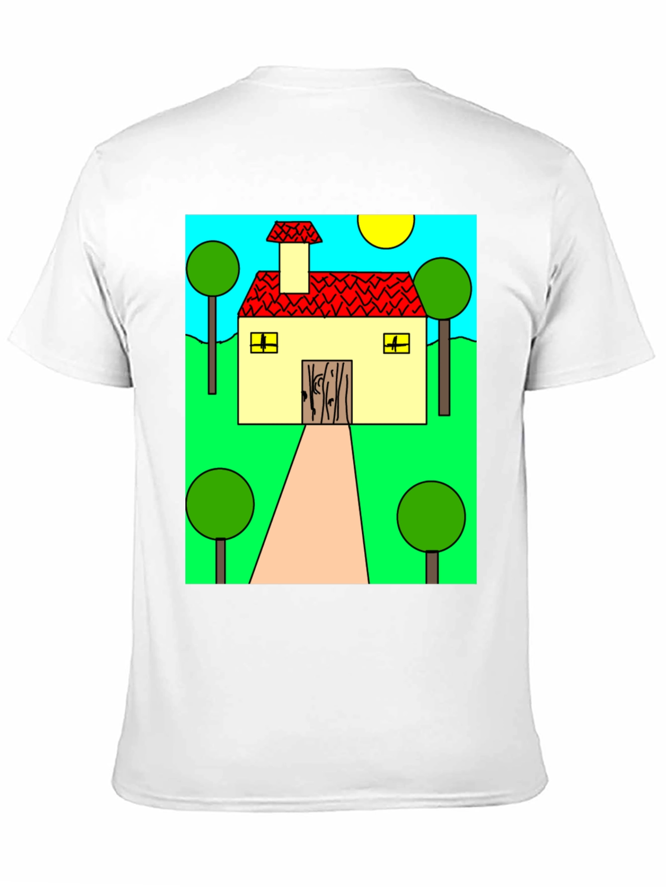 Whimsical Cartoon House Graphic Tee