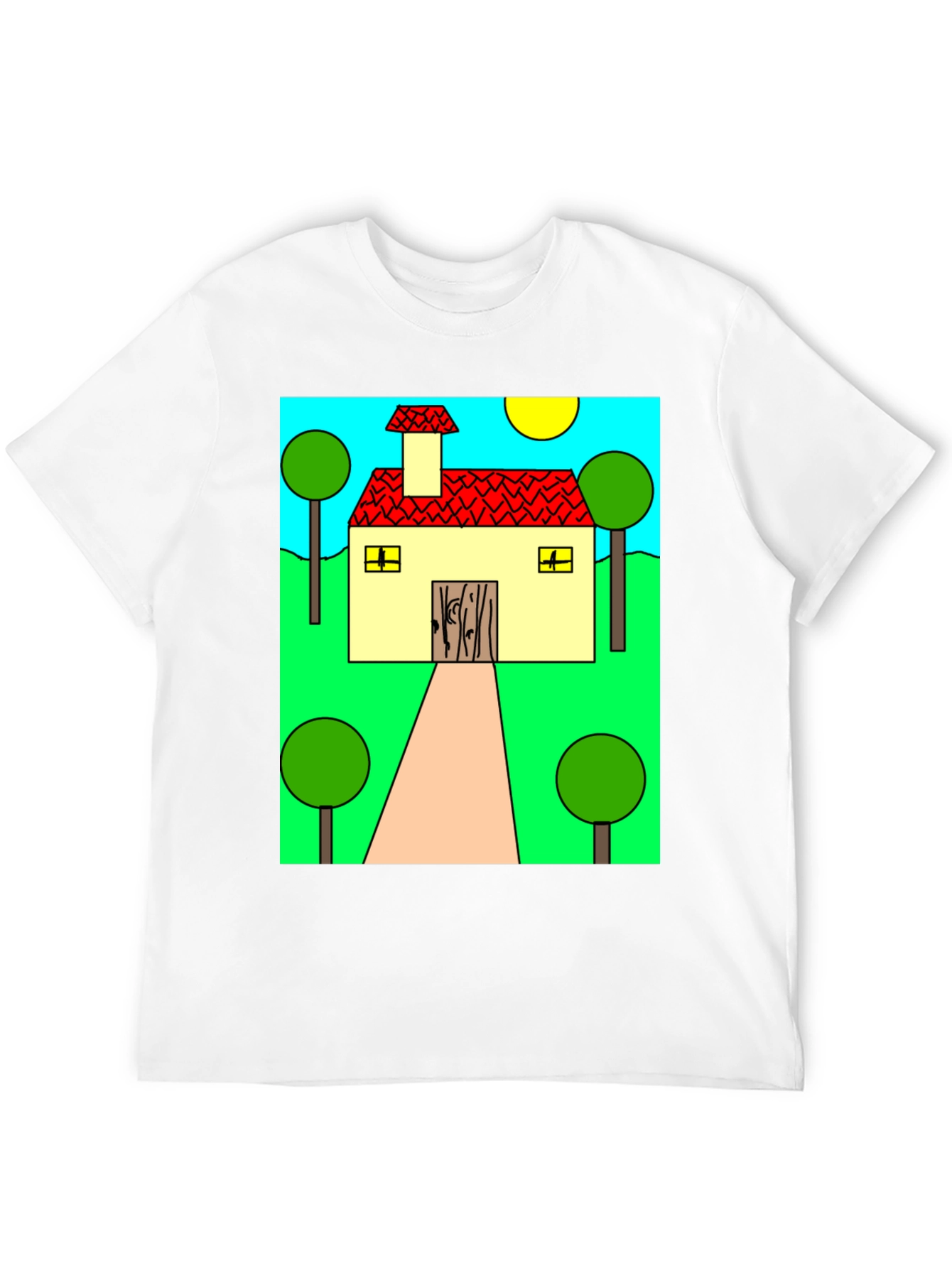 Whimsical Cartoon House Graphic Tee