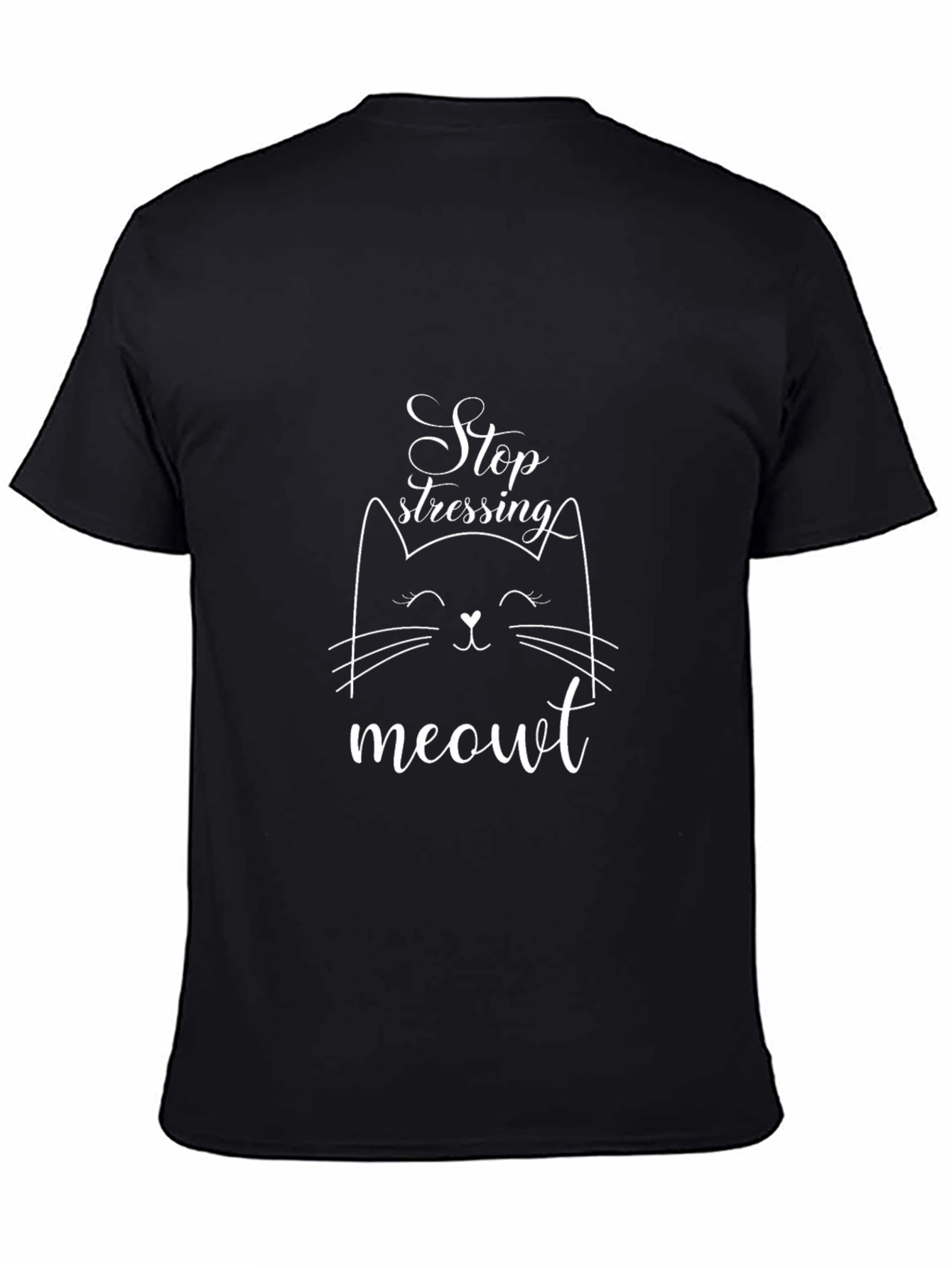 Stop Stressing Meowt Black T-Shirt