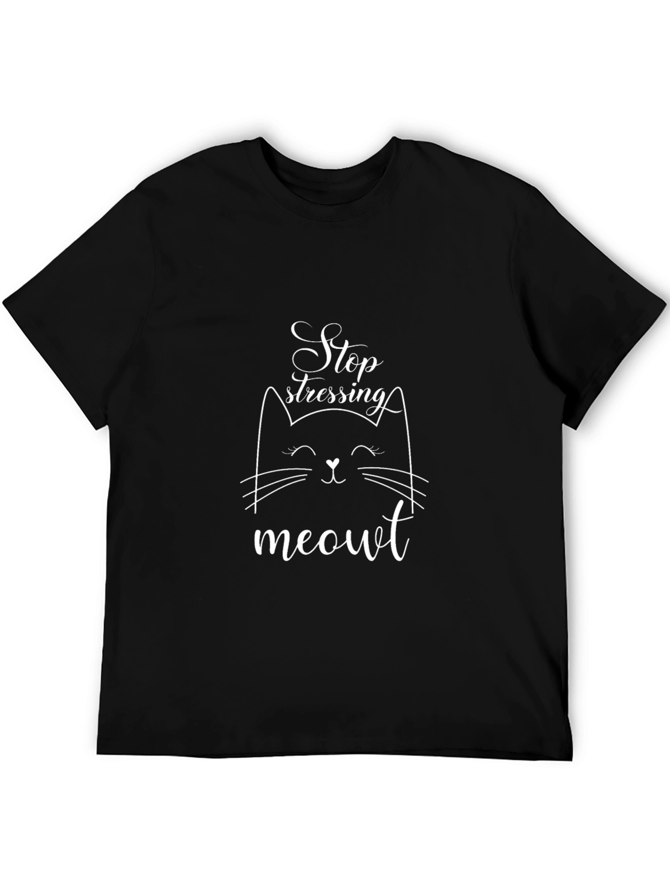 Stop Stressing Meowt Black T-Shirt