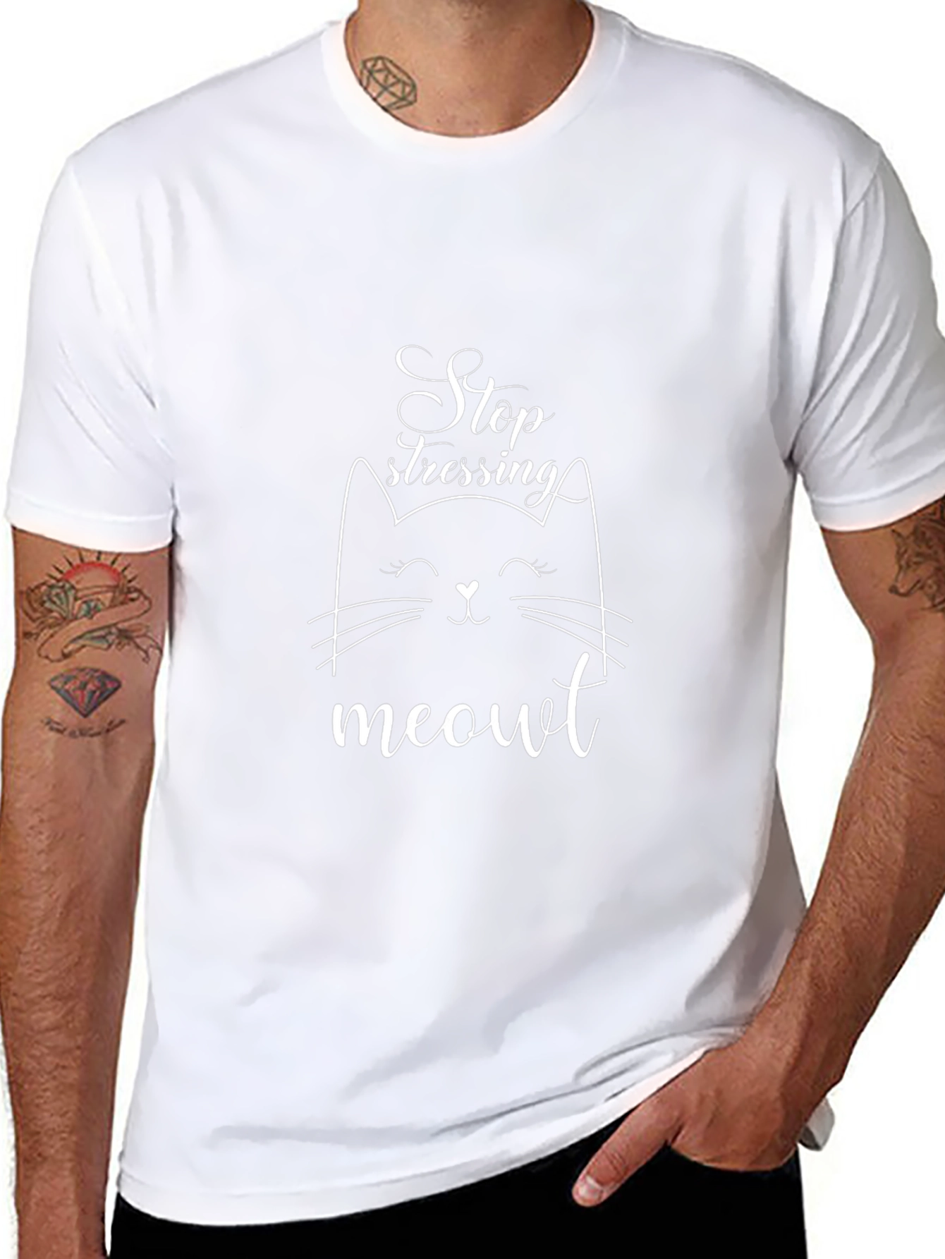 Stop Stressing Meowt Black T-Shirt