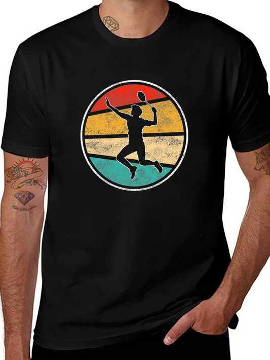 Vintage Badminton Player Graphic Tee
