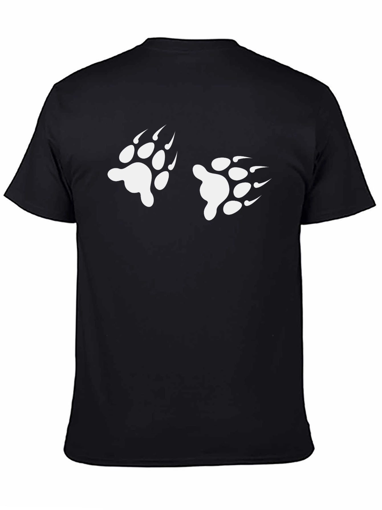 Bear Paw Print Black T-Shirt