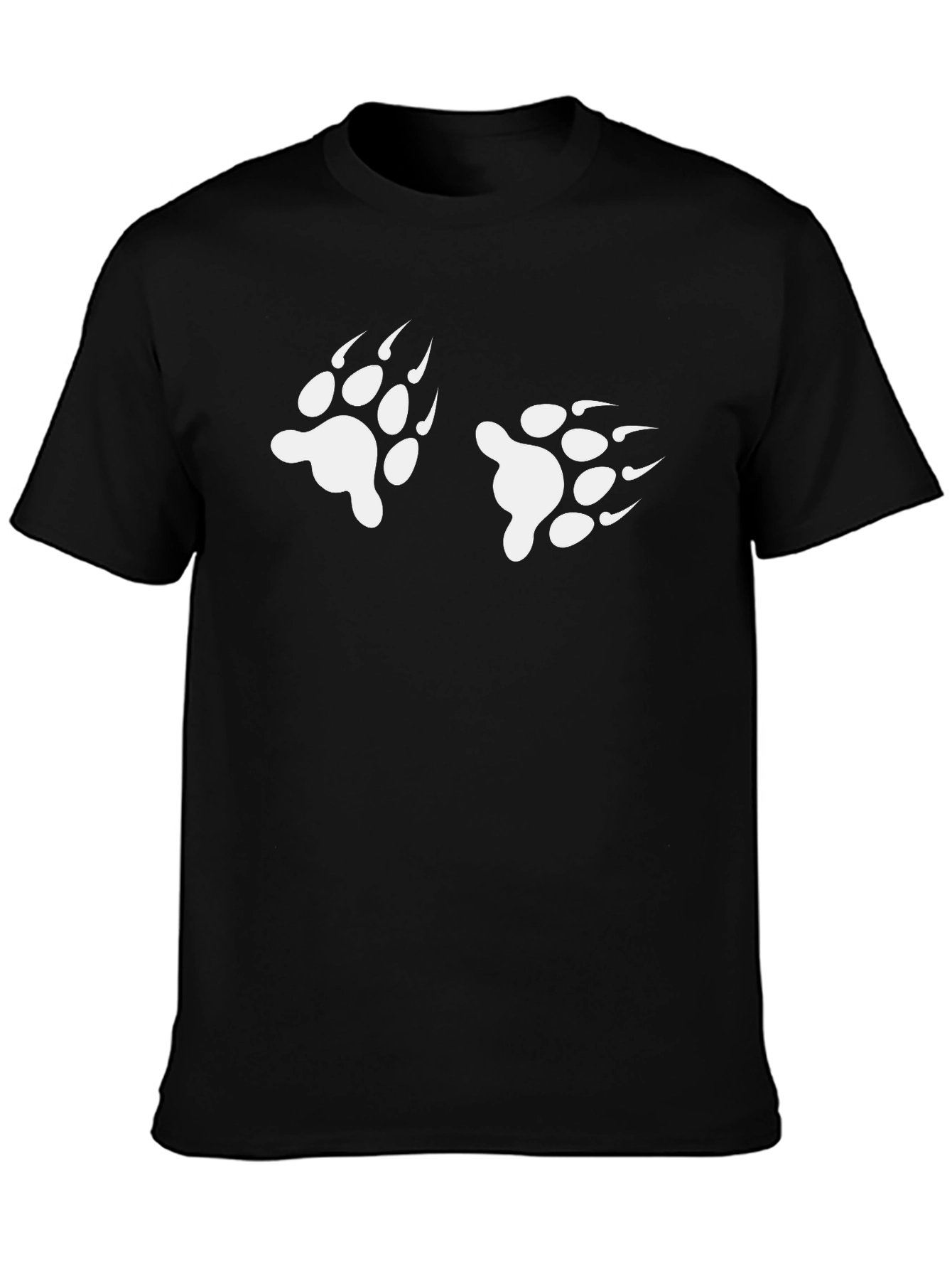 Bear Paw Print Black T-Shirt