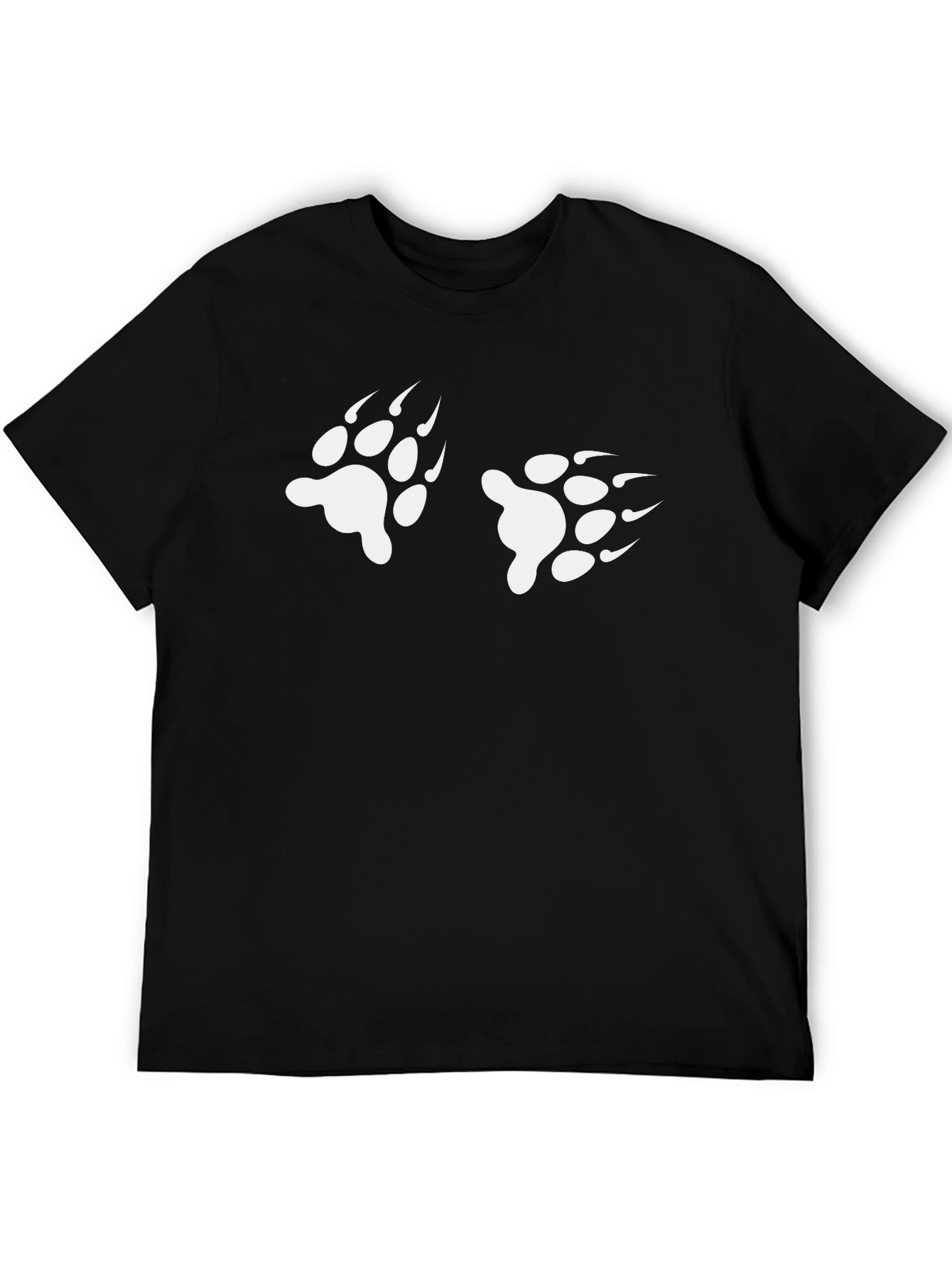 Bear Paw Print Black T-Shirt