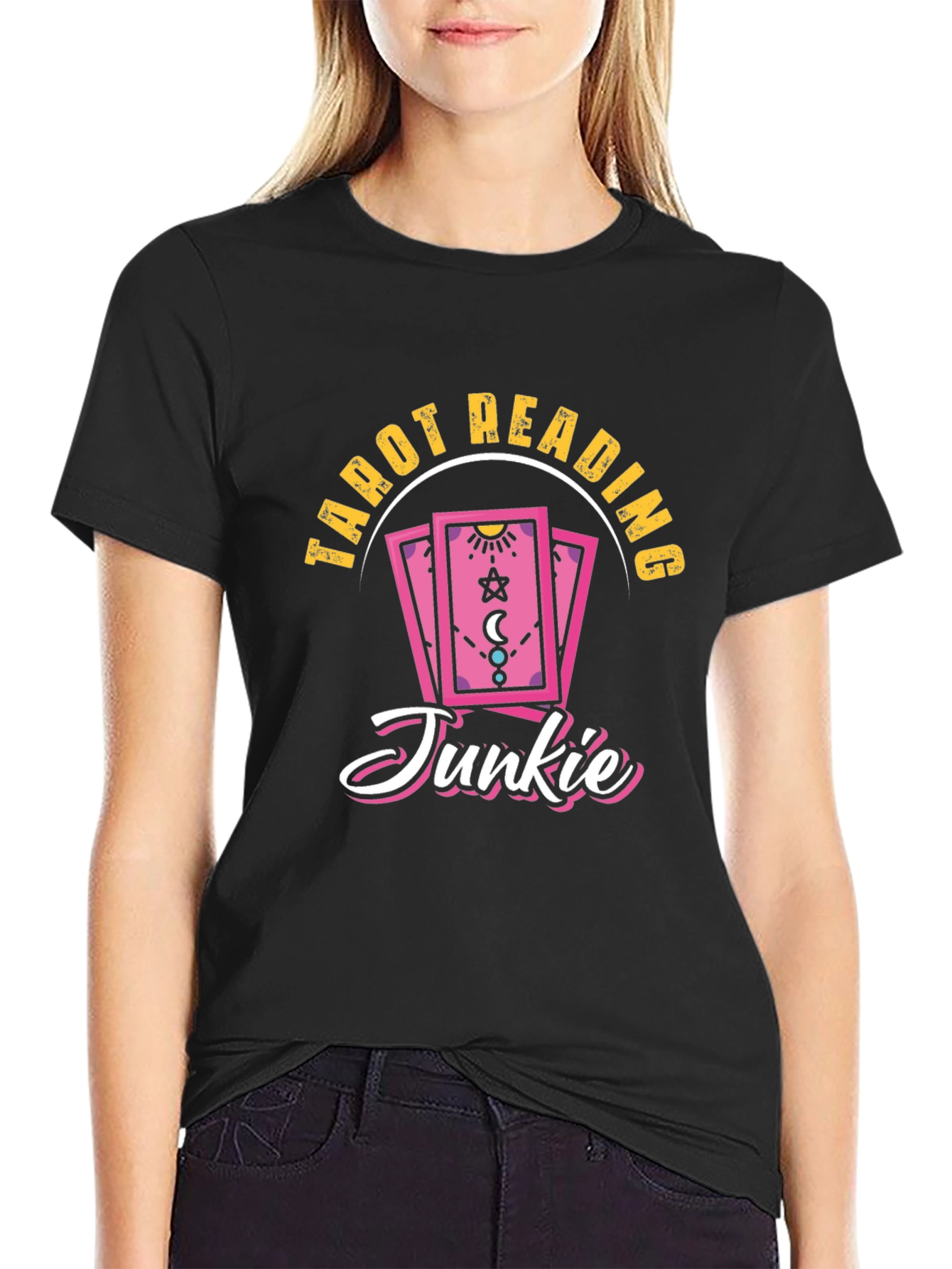 Tarot Reading Junkie Black T-Shirt