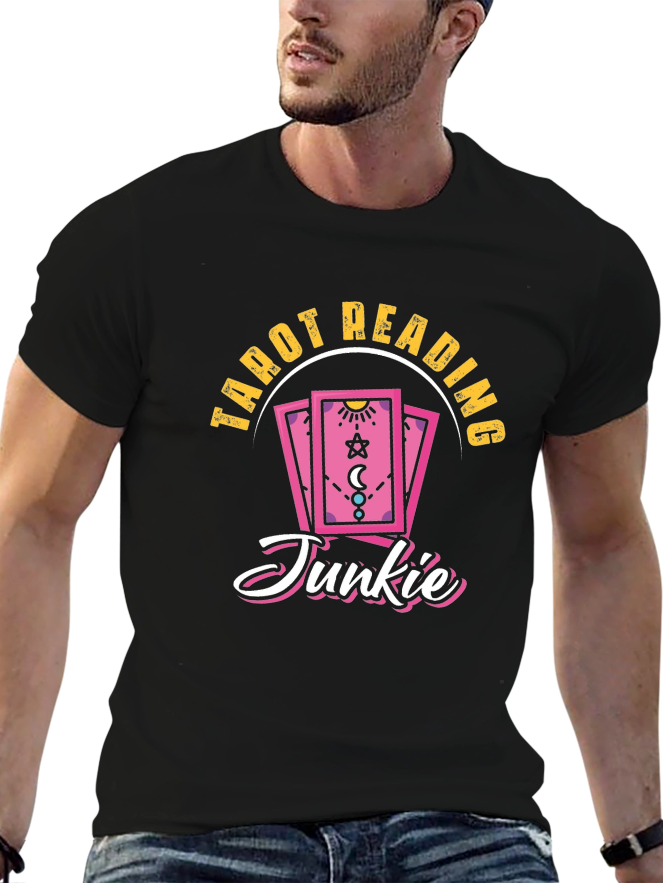 Tarot Reading Junkie Black T-Shirt