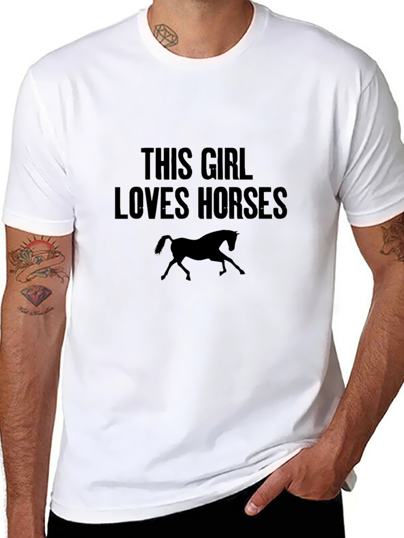 This Girl Loves Horses Black T-Shirt