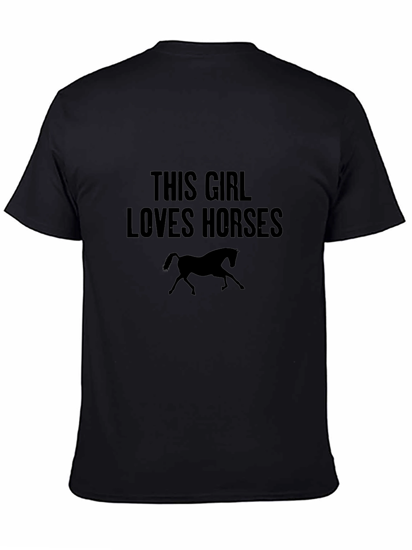 This Girl Loves Horses Black T-Shirt