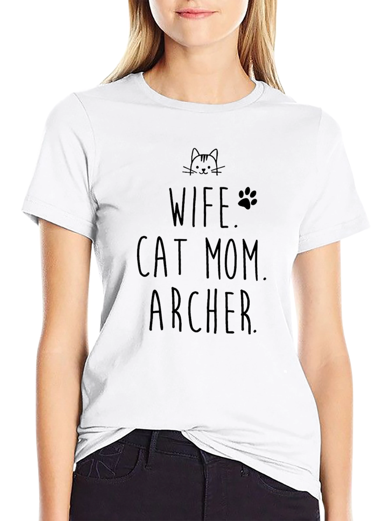 Wife Cat Mom Archer T-Shirt