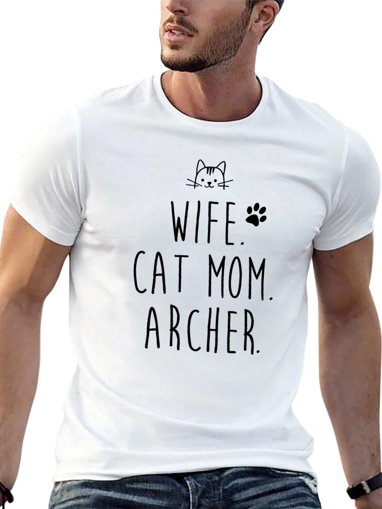 Wife Cat Mom Archer T-Shirt