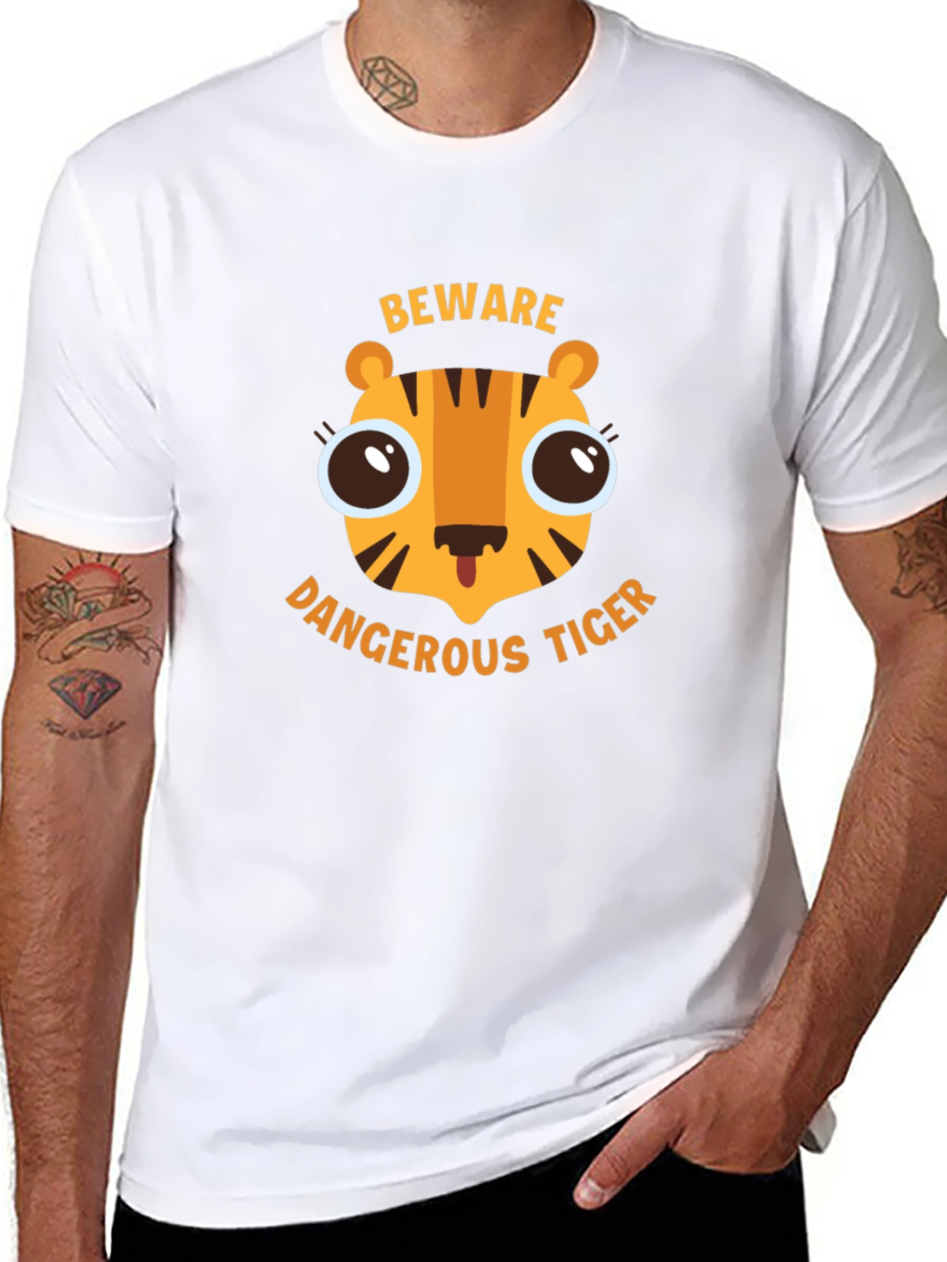 Beware Dangerous Tiger Graphic Tee