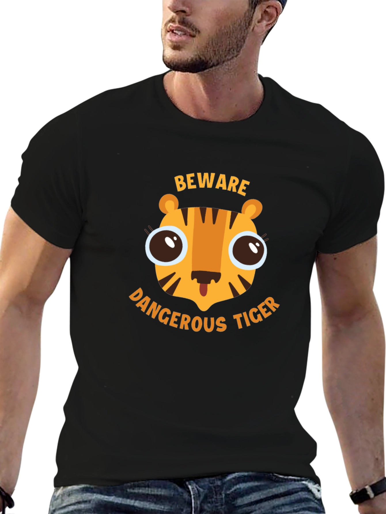 Beware Dangerous Tiger Graphic Tee