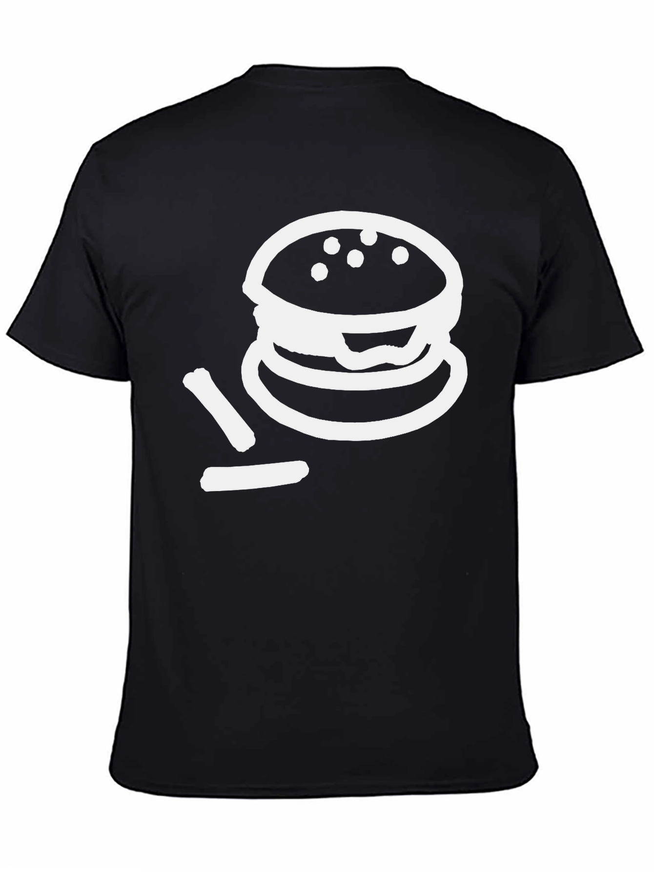 Burger Graphic T-Shirt - Black Crew Neck Tee