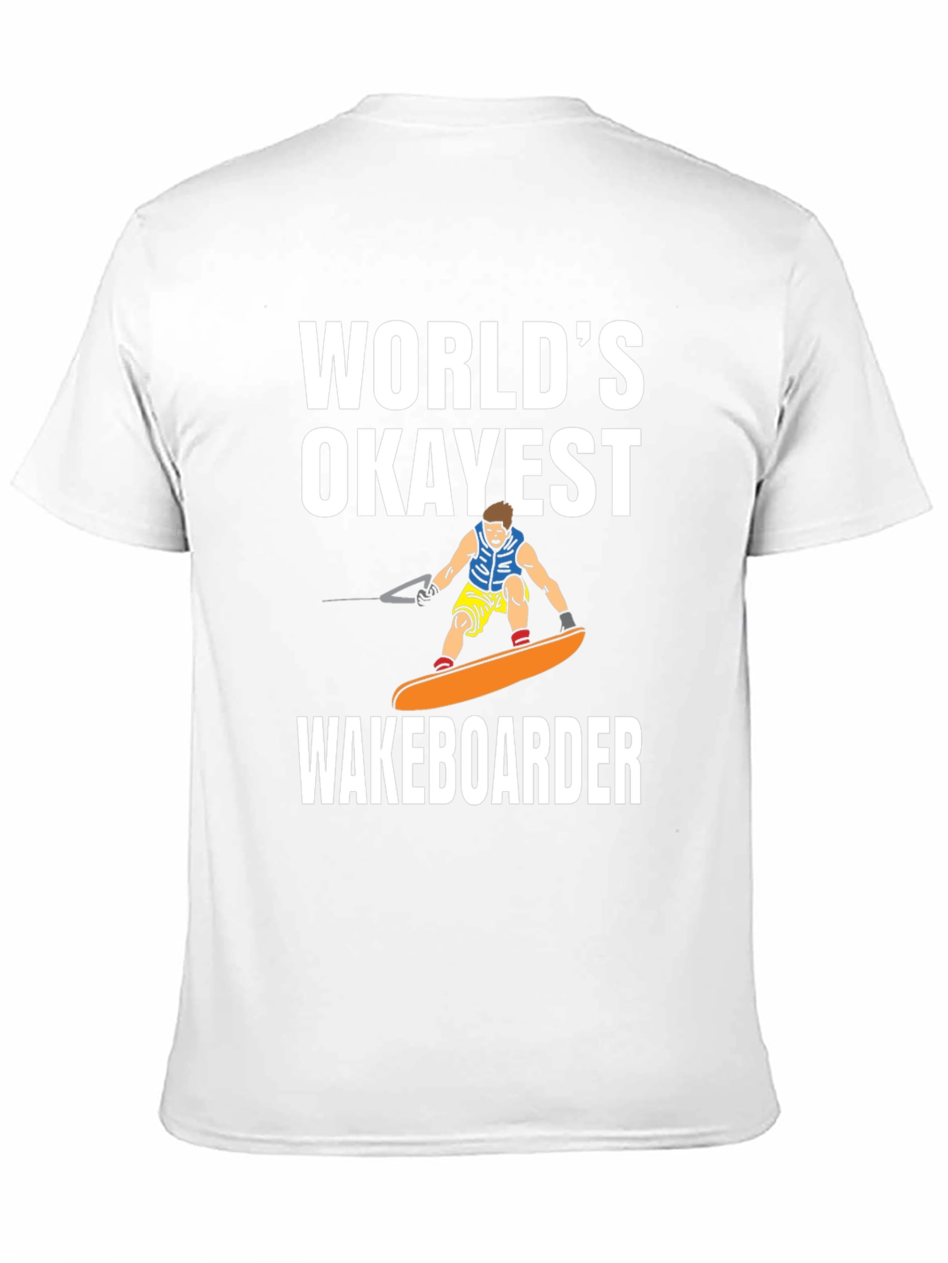 Worlds Okayest Wakeboarder Black T-Shirt