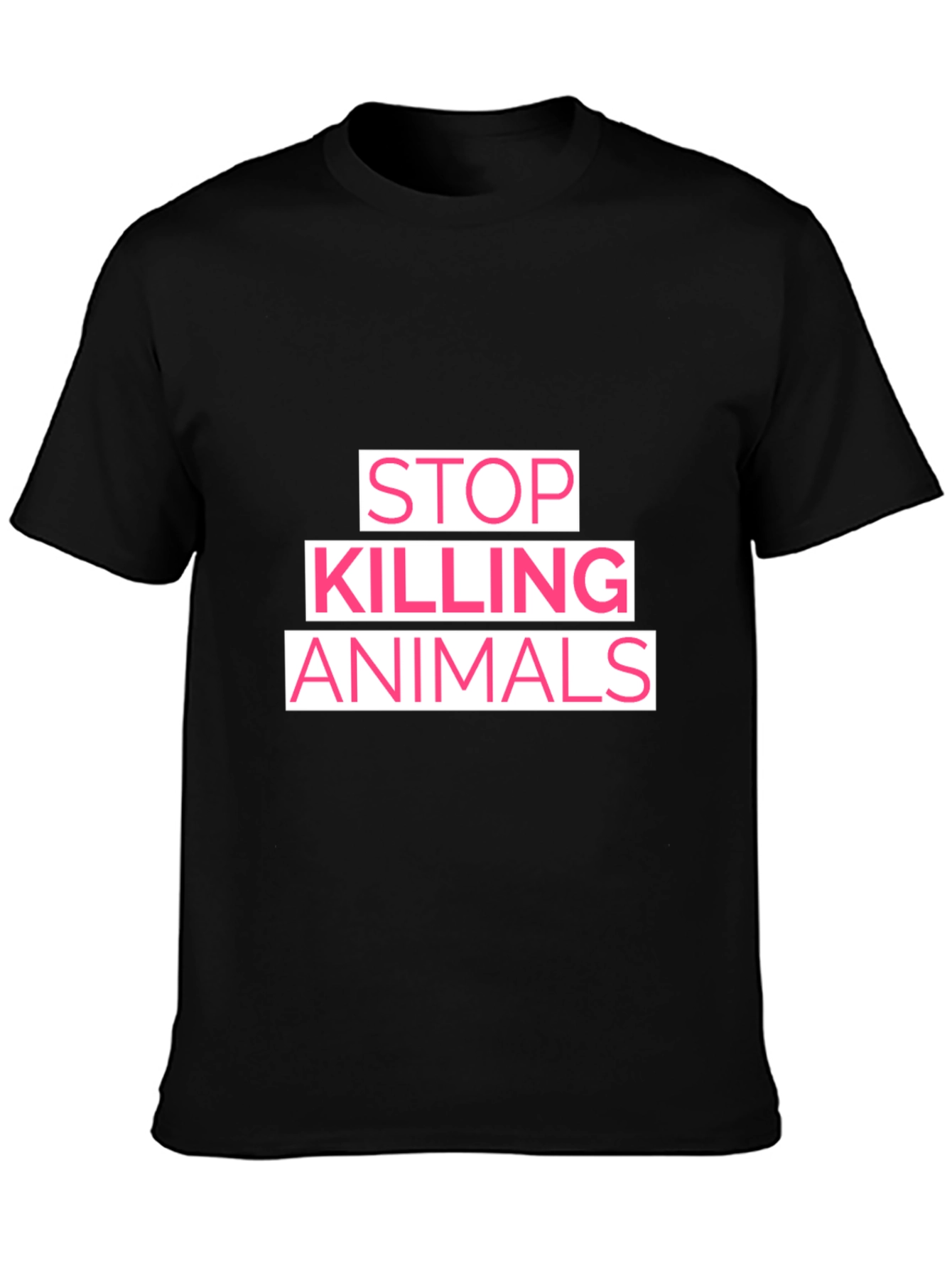 Stop Killing Animals Graphic T-Shirt - Black