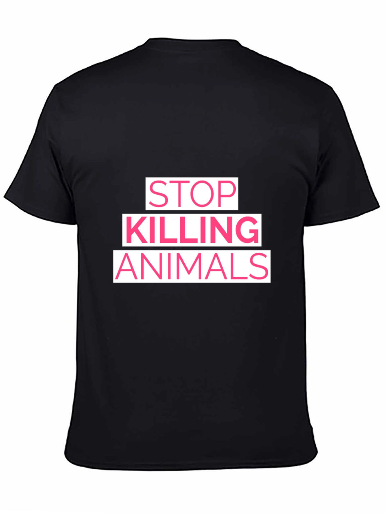 Stop Killing Animals Graphic T-Shirt - Black