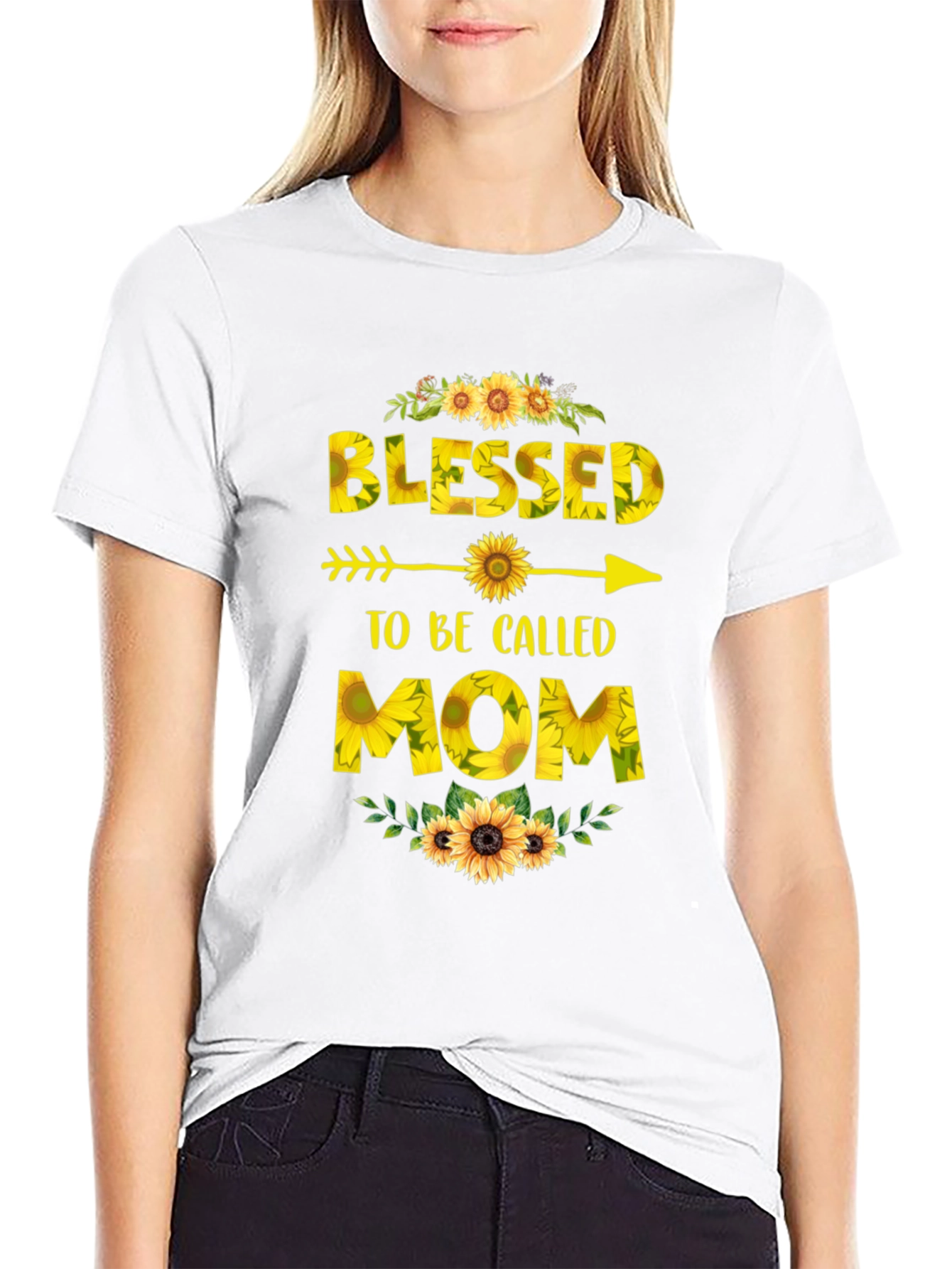 Blessed to be Called Mom T-Shirt Sunflower Design