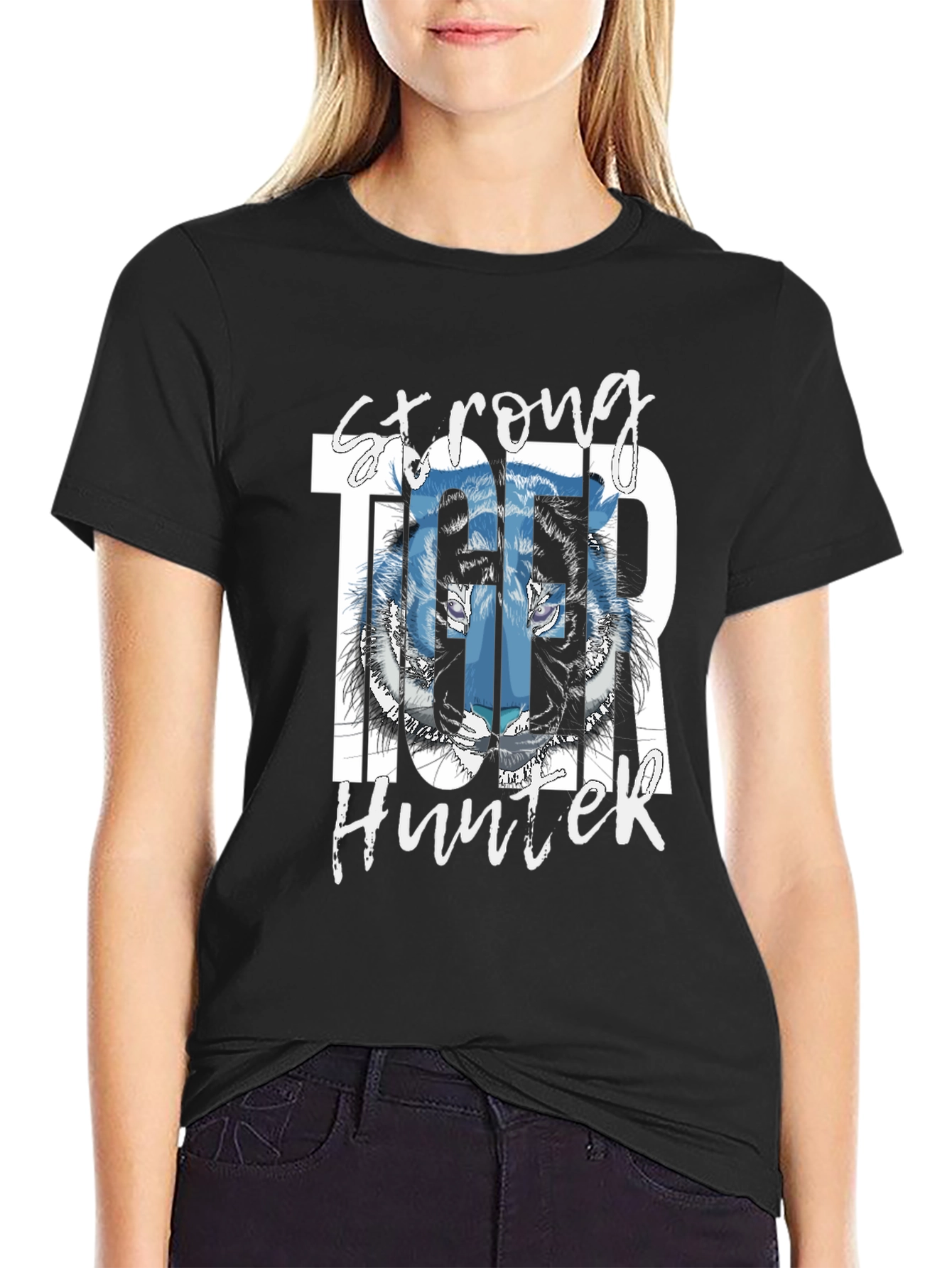 Strong Tiger Hunter Graphic T-Shirt