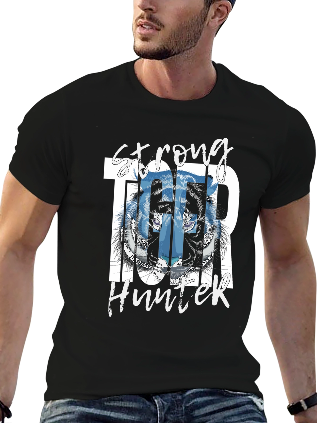 Strong Tiger Hunter Graphic T-Shirt