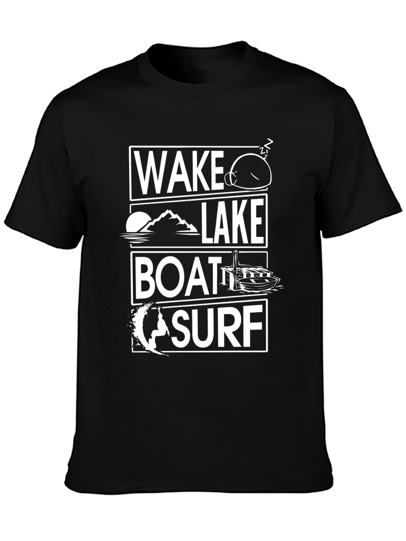 Wake Lake Boat Surf Tee - Adventure T-Shirt