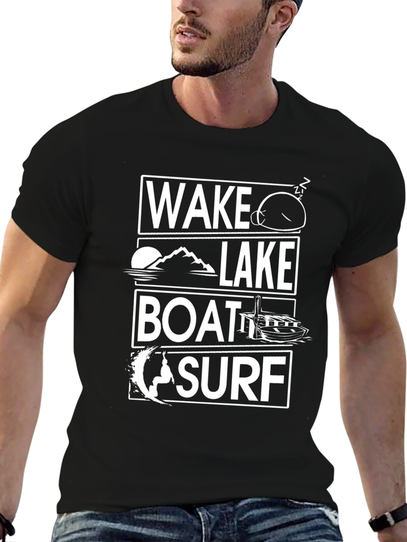 Wake Lake Boat Surf Tee - Adventure T-Shirt