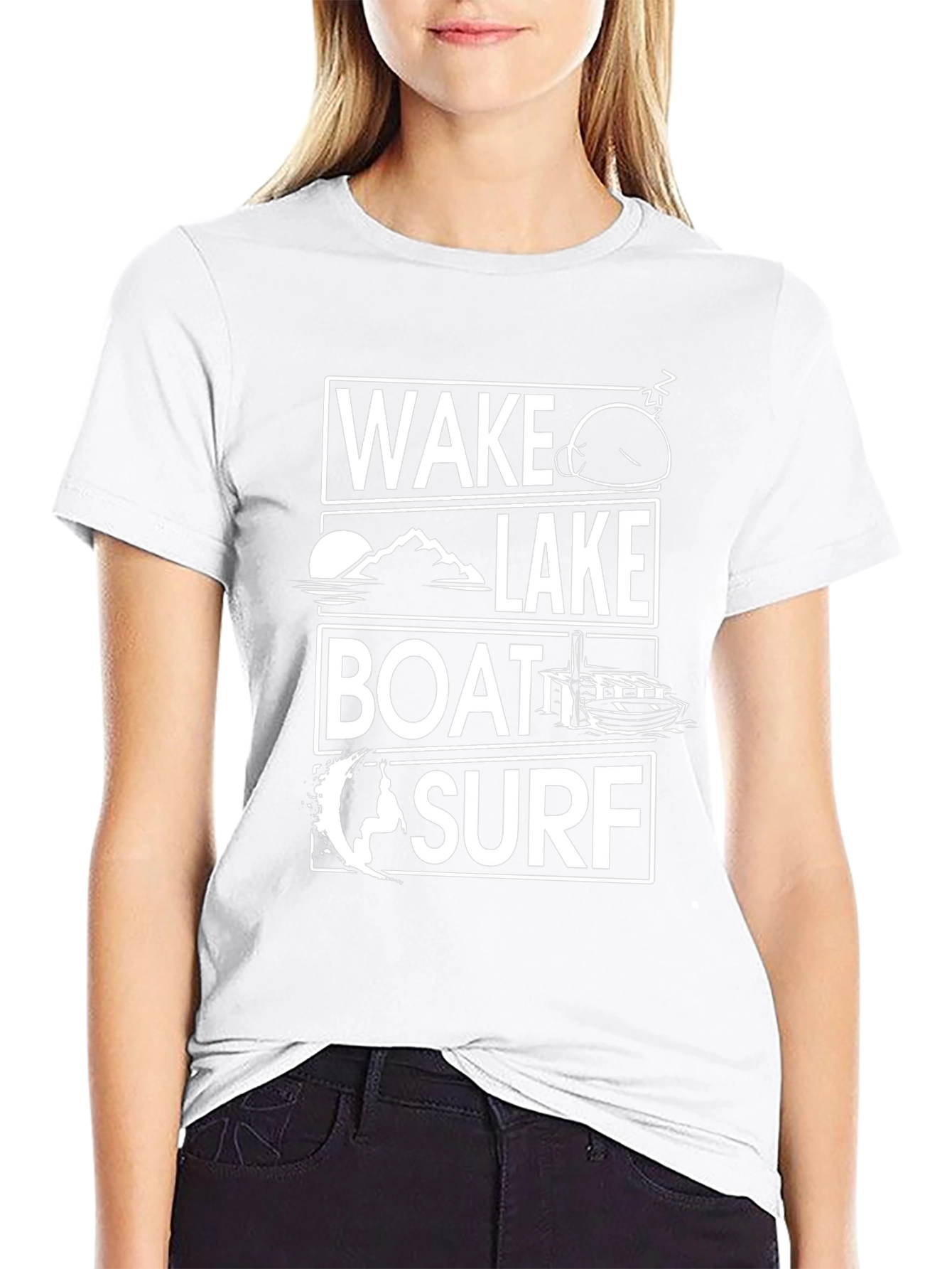 Wake Lake Boat Surf Tee - Adventure T-Shirt