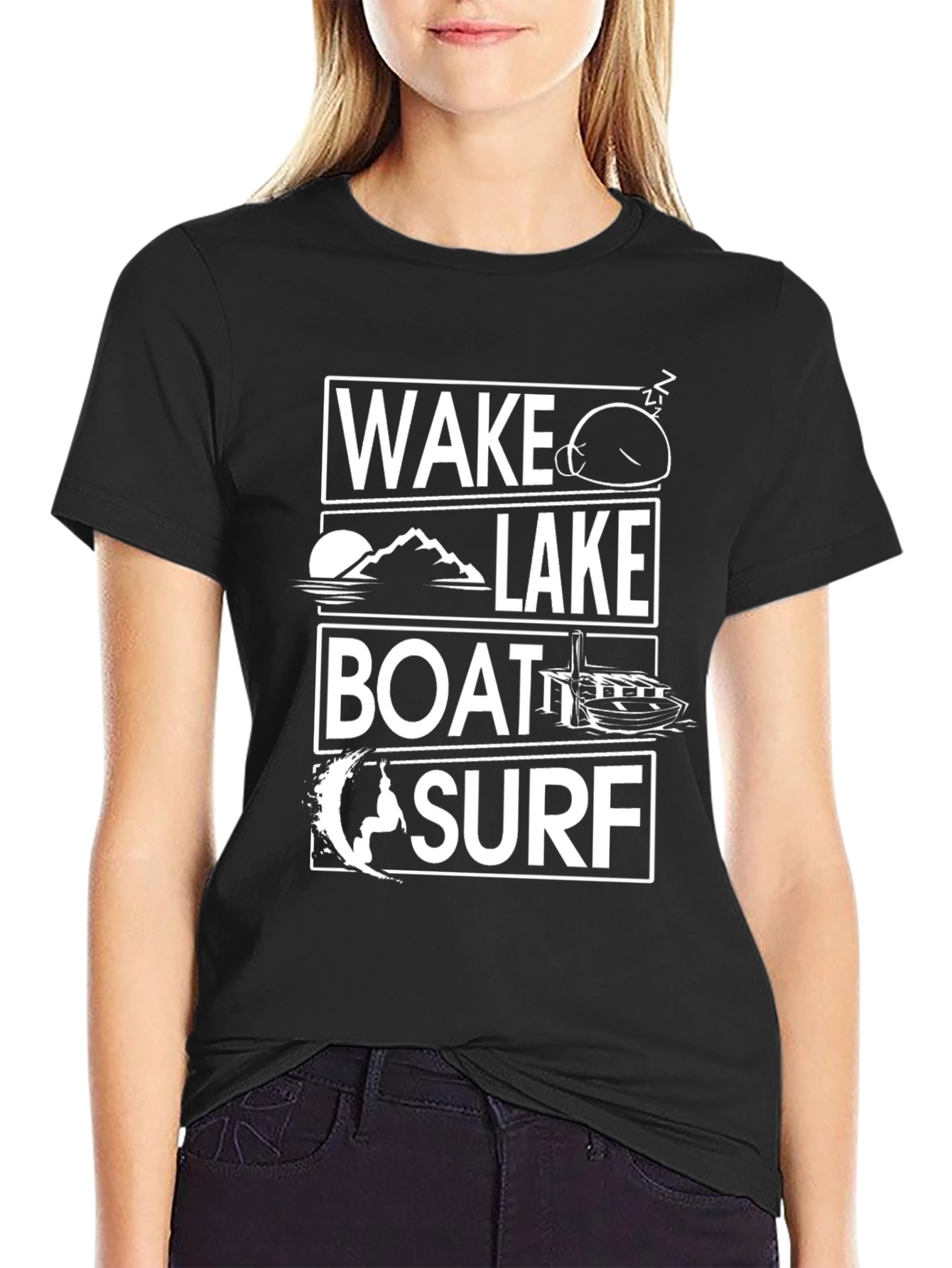 Wake Lake Boat Surf Tee - Adventure T-Shirt