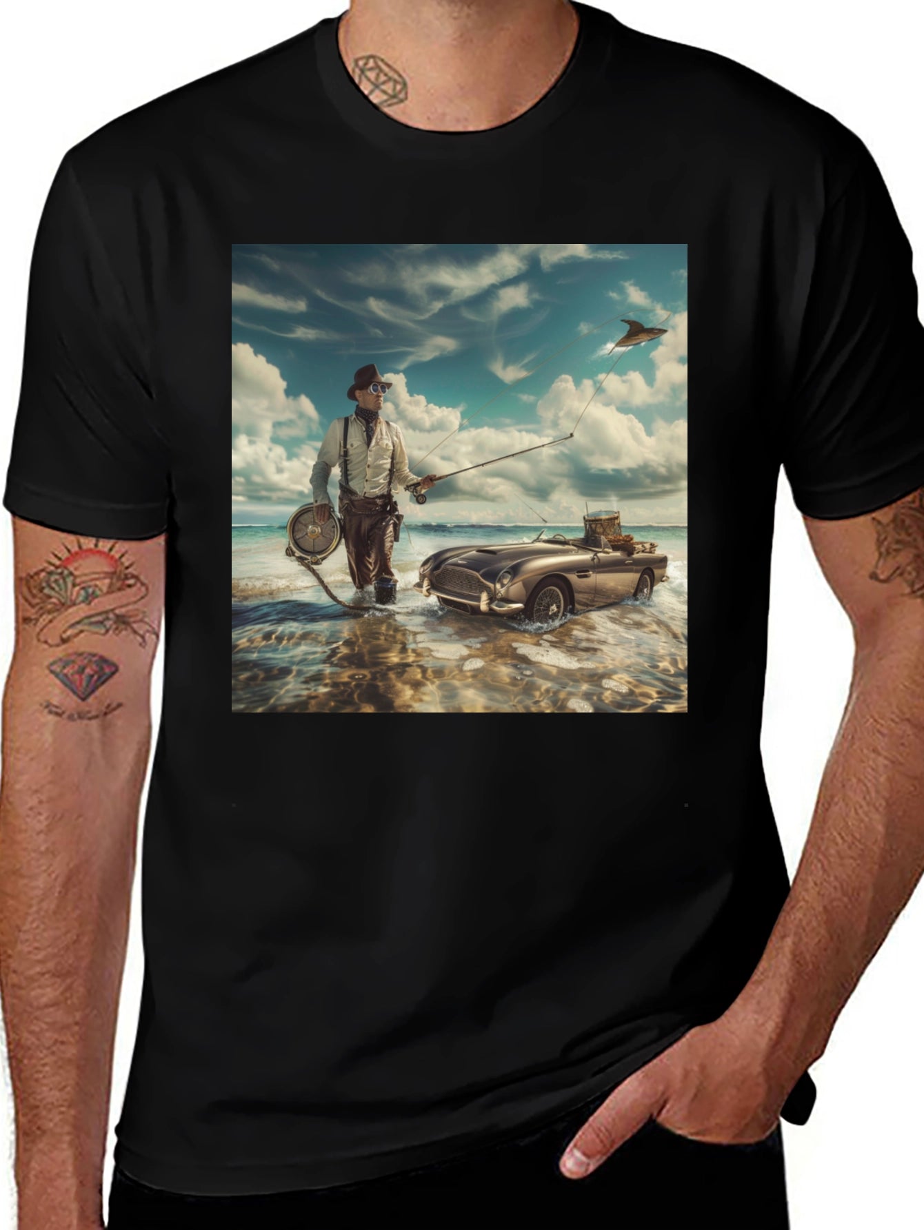 Steampunk Angler T-Shirt - Unique Design