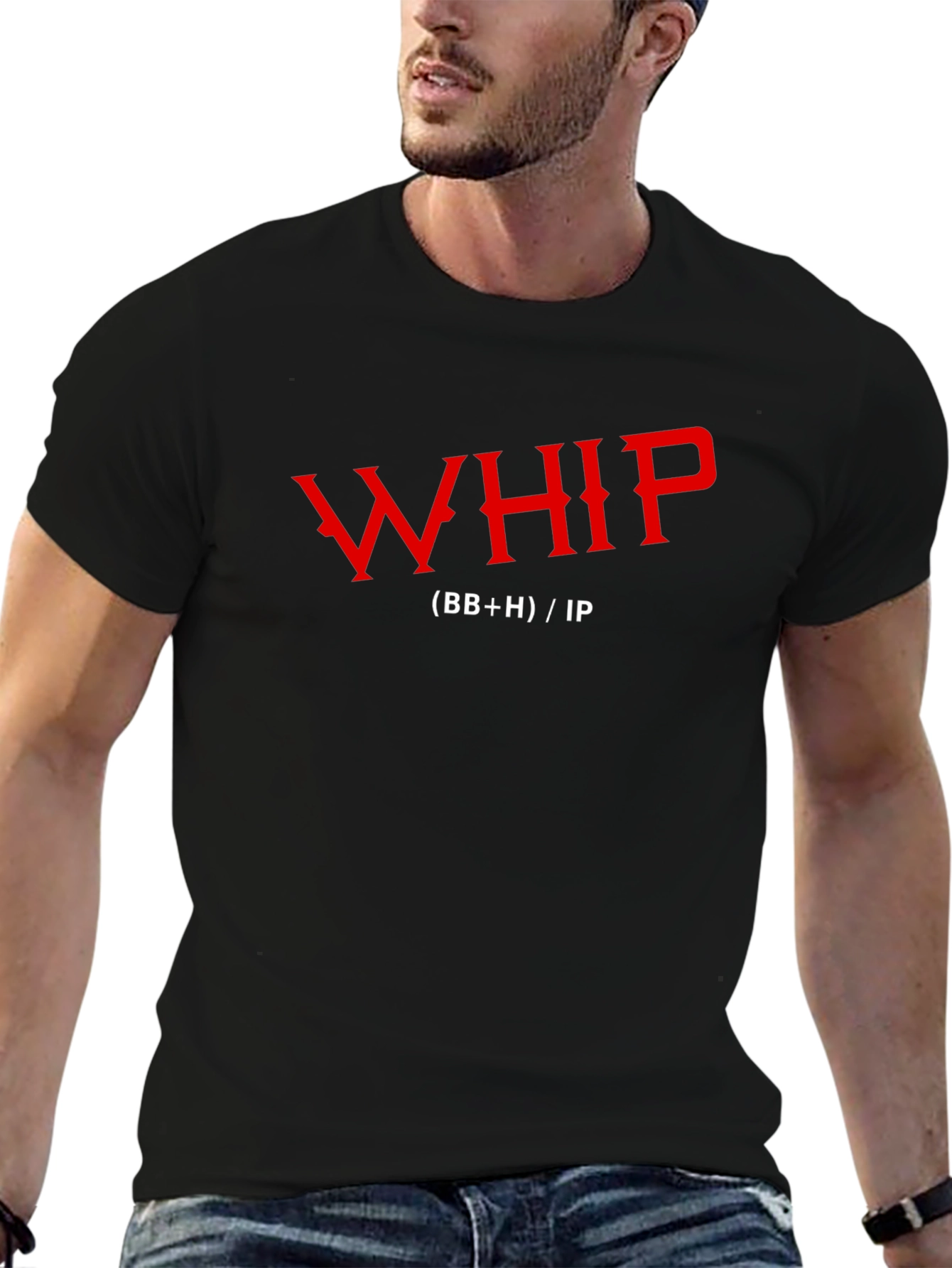 Whip Funny Graphic Print Mens Black T-Shirt