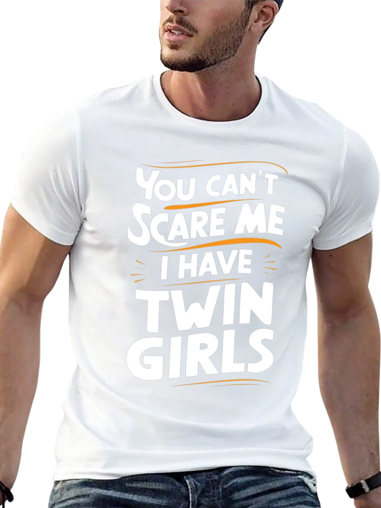 Twin Girls T-Shirt - You Cant Scare Me!