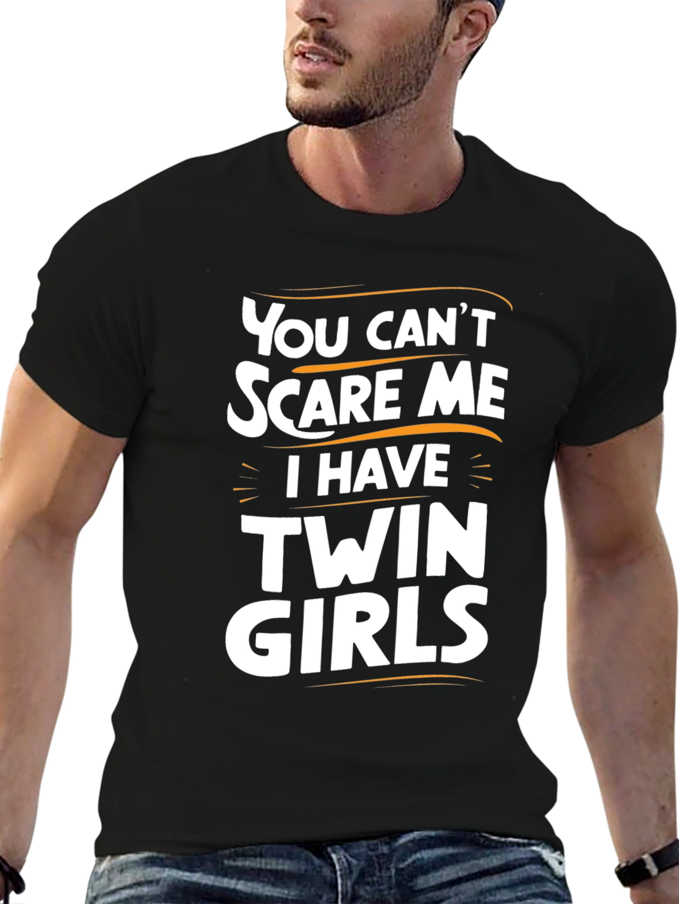Twin Girls T-Shirt - You Cant Scare Me!