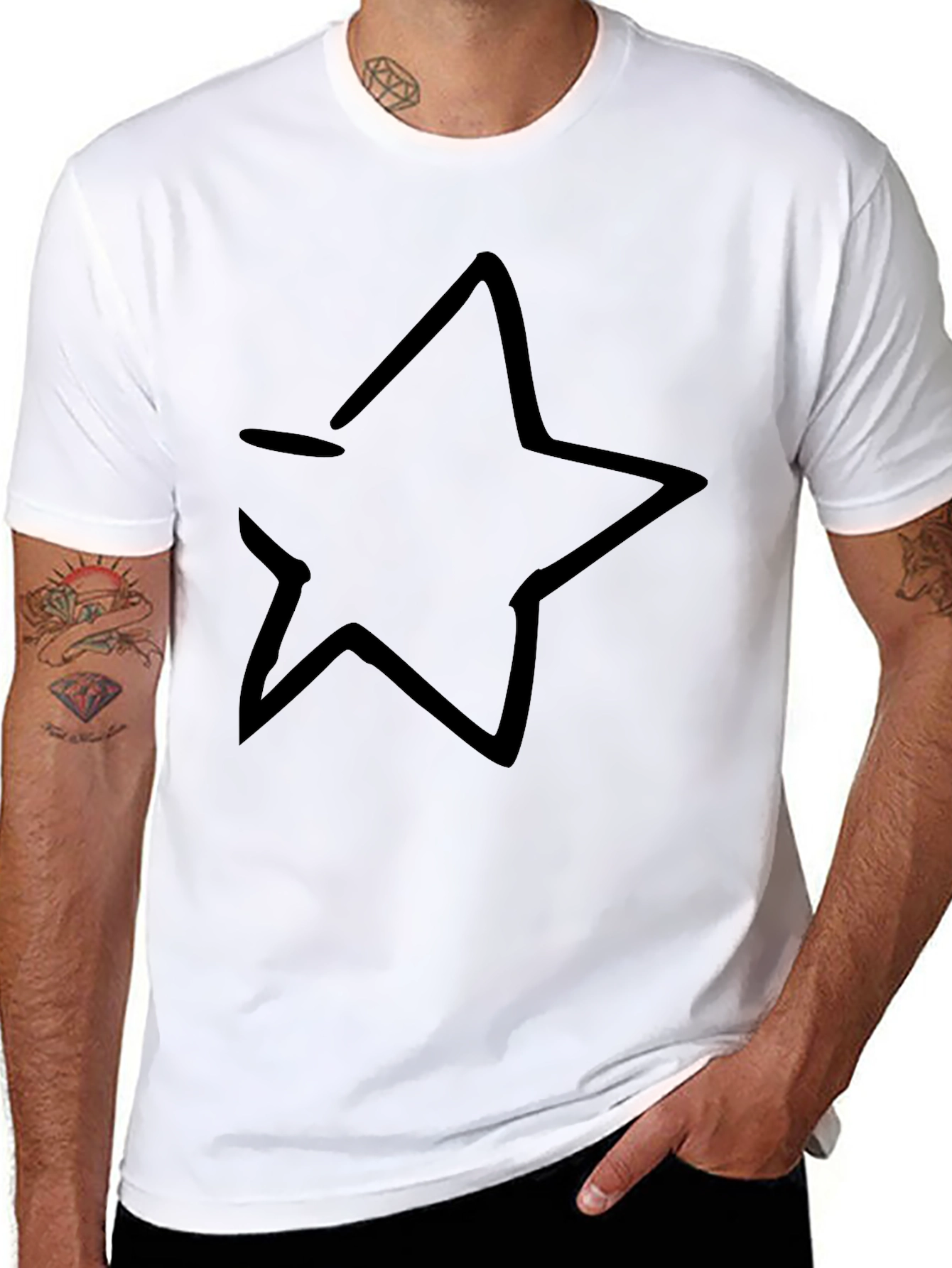 Black Star Graphic Tee - Casual Comfort