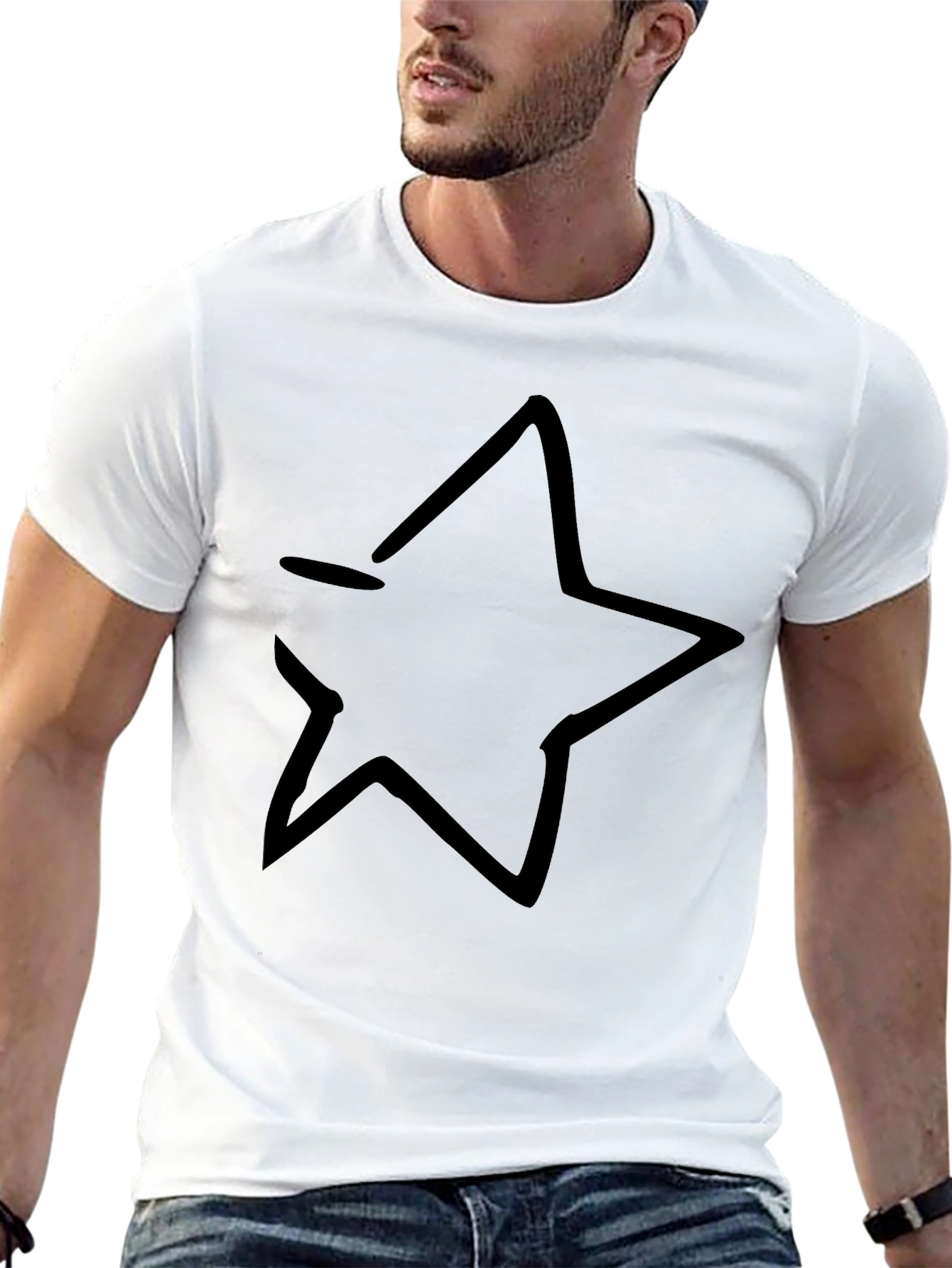 Black Star Graphic Tee - Casual Comfort