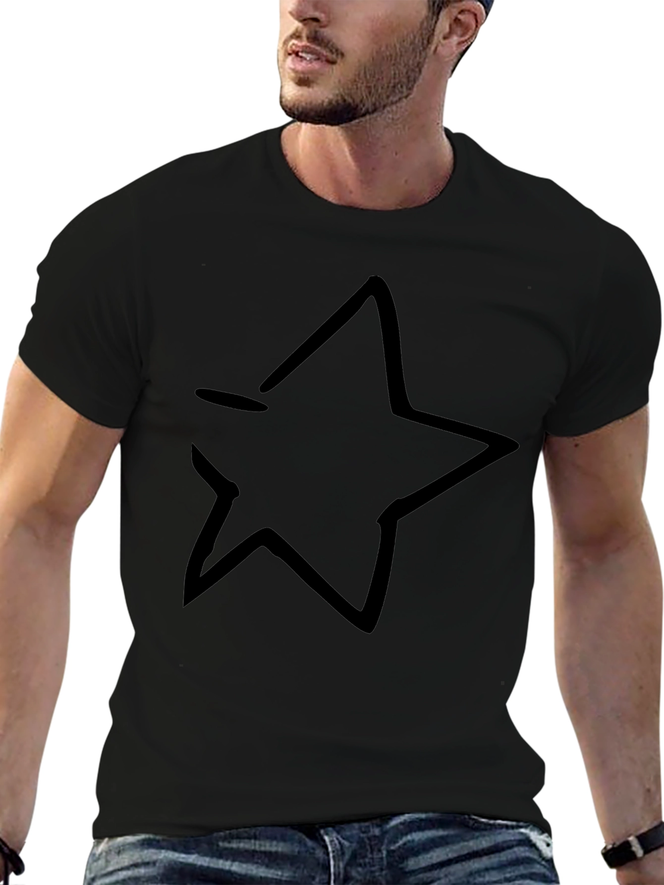 Black Star Graphic Tee - Casual Comfort