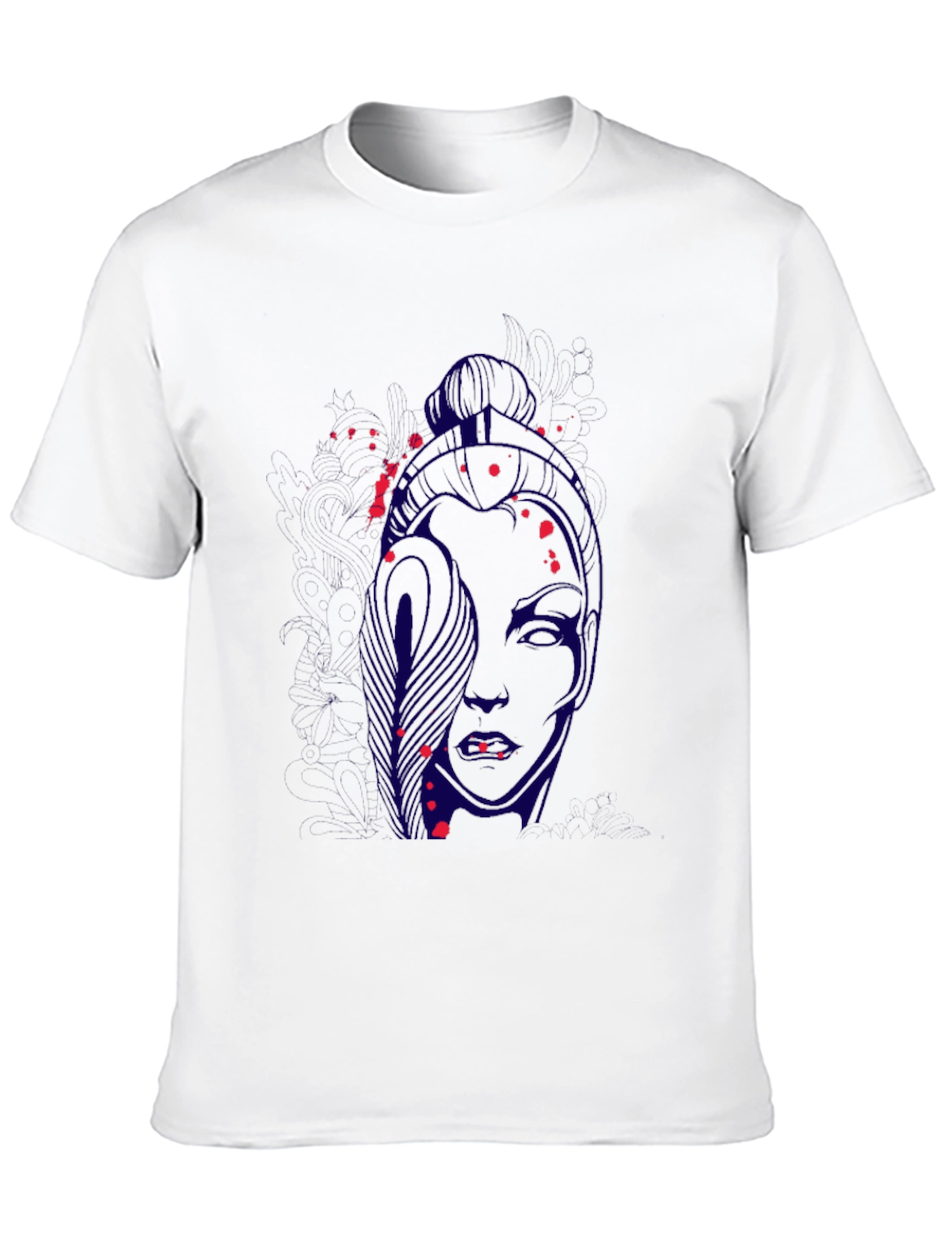 Abstract Face Graphic Black T-Shirt