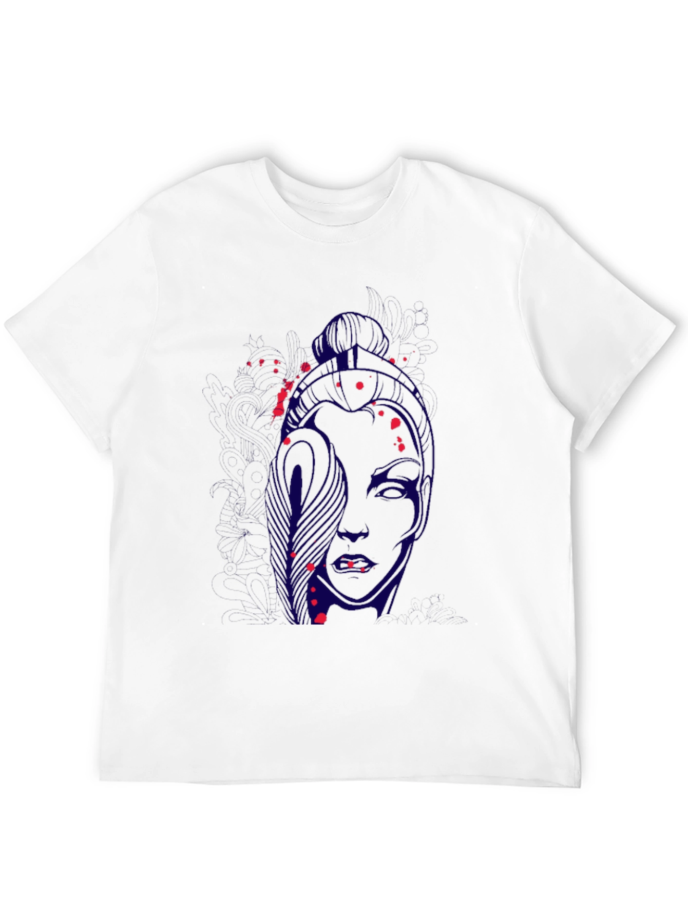 Abstract Face Graphic Black T-Shirt