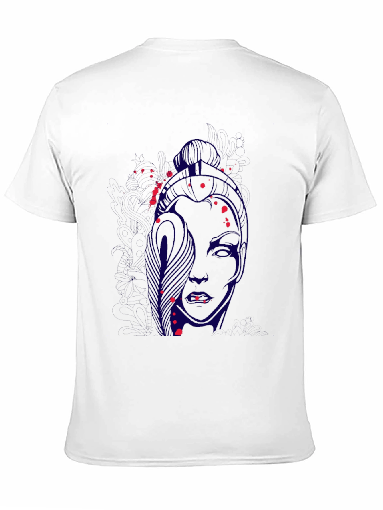 Abstract Face Graphic Black T-Shirt