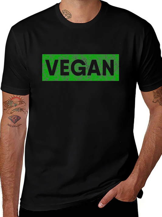 Vegan T-Shirt - Black with Green Lettering