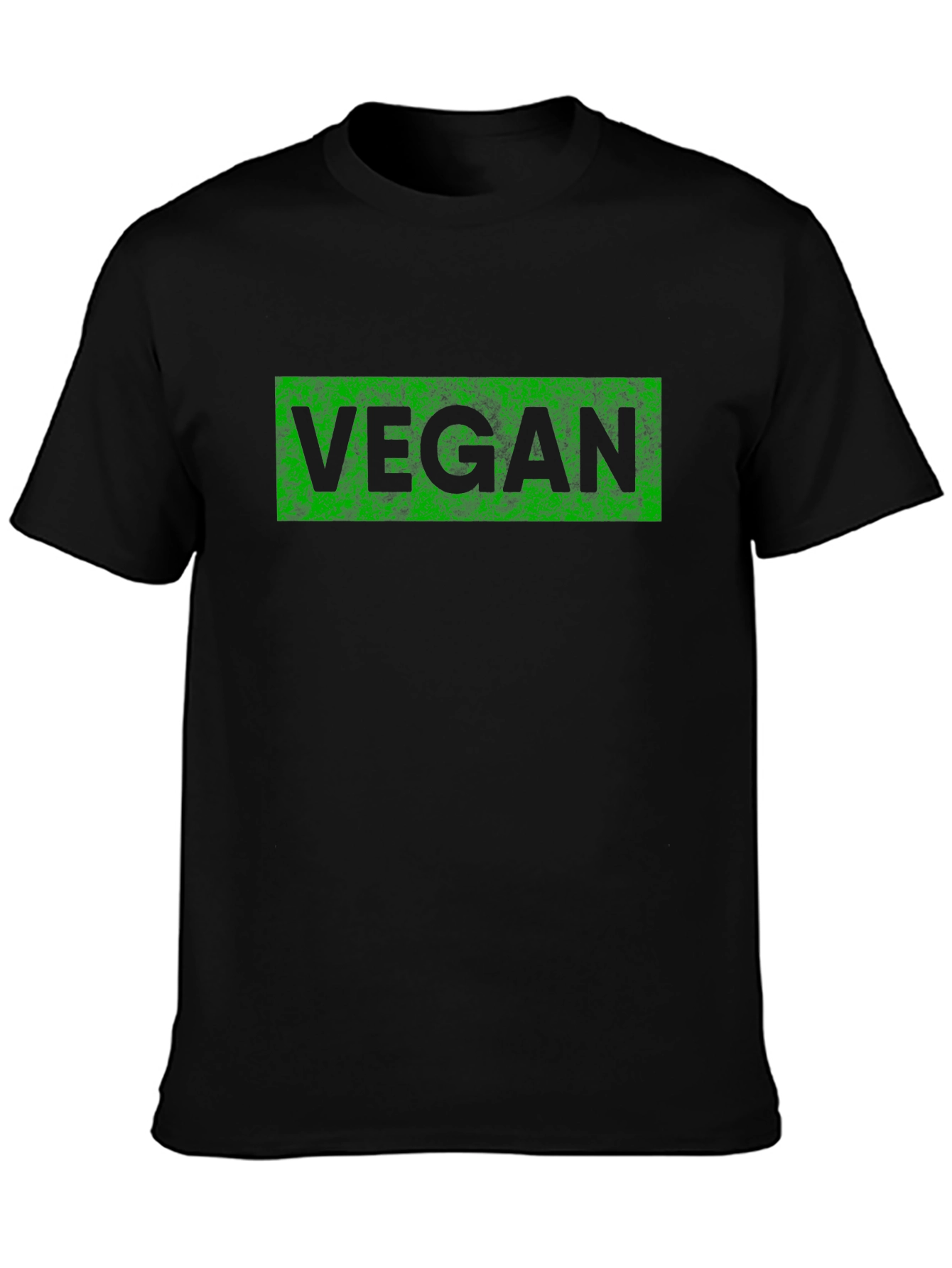 Vegan T-Shirt - Black with Green Lettering